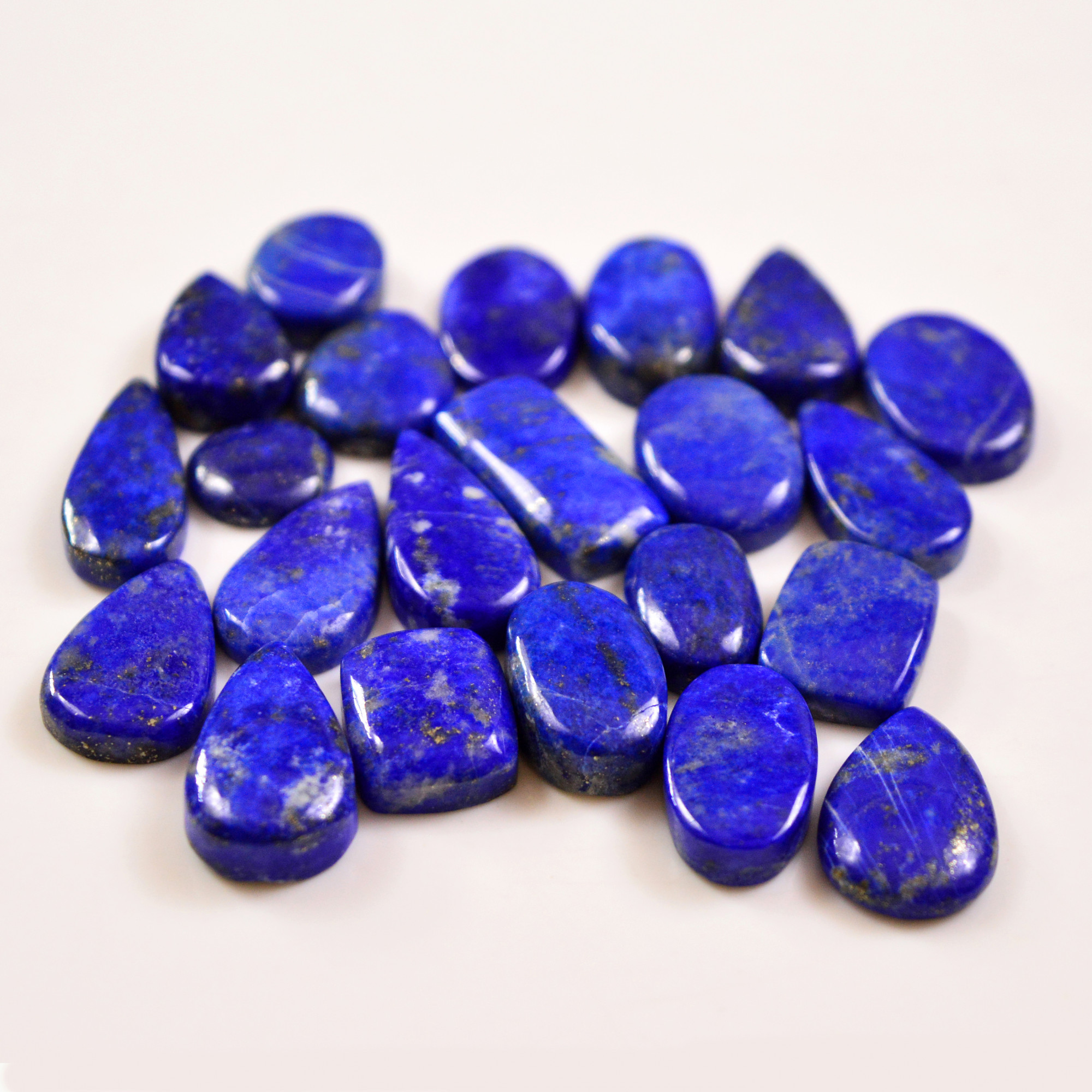 22 Pcs 212 Cts Natural Lapis Lazuli Cabochons Gemstone Lot for jewellery making20x10 10x10mm 19687