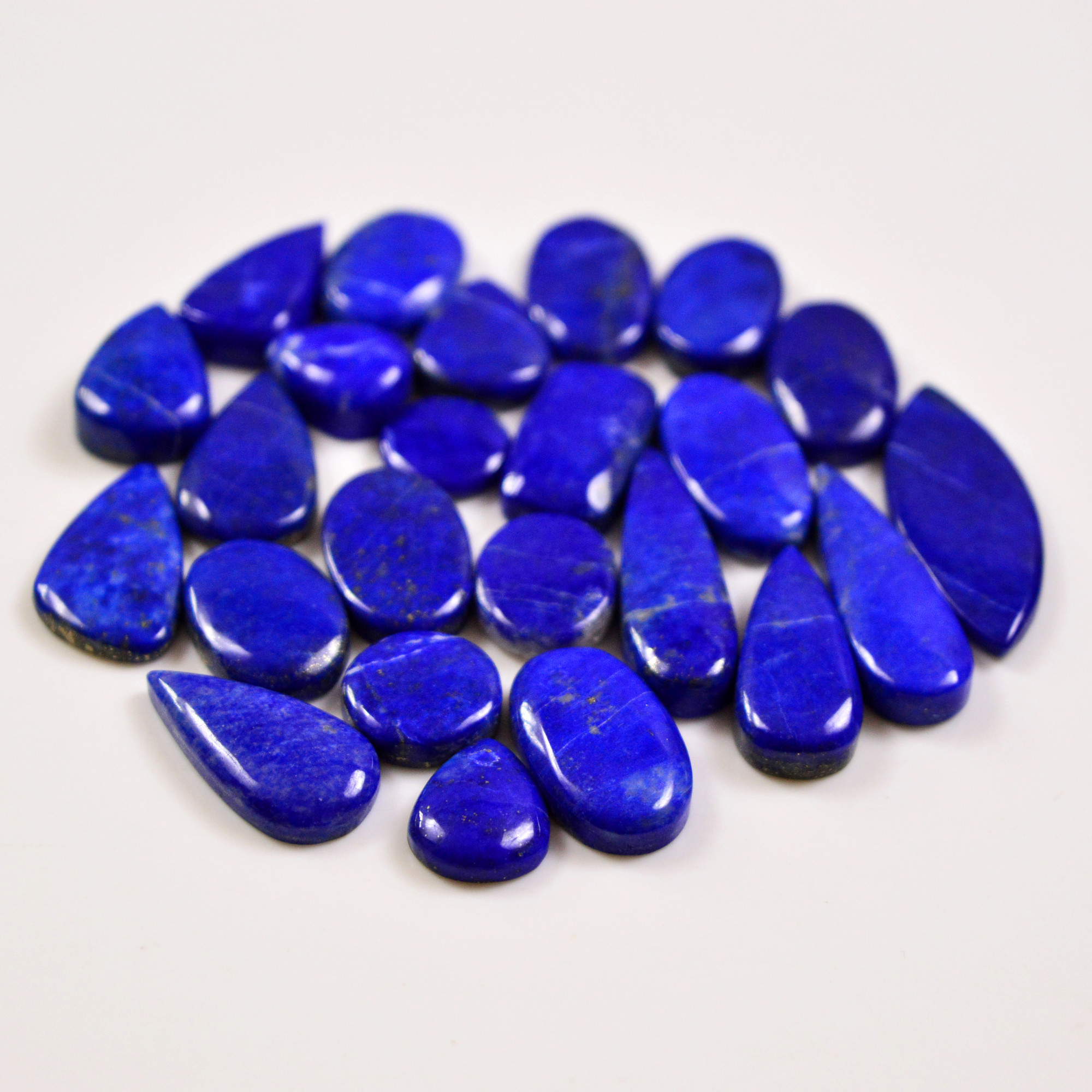 24 Pcs 237 Cts Natural Lapis Lazuli Cabochons Gemstone Lot for jewellery making33x12 12x12mm 19689