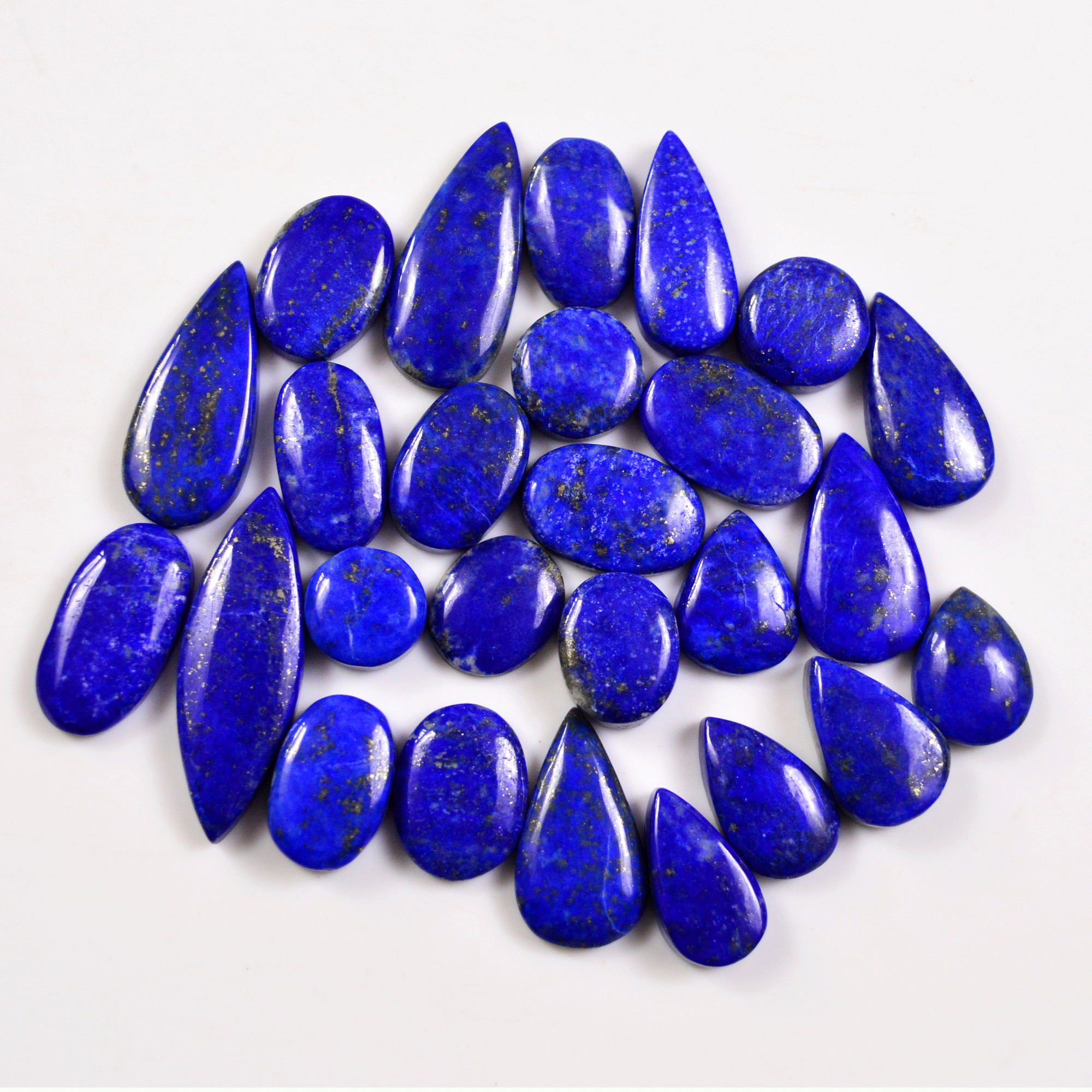 26 Pcs 259 Cts Natural Lapis Lazuli Cabochons Gemstone Lot for jewellery making32x12 12x12mm 19690