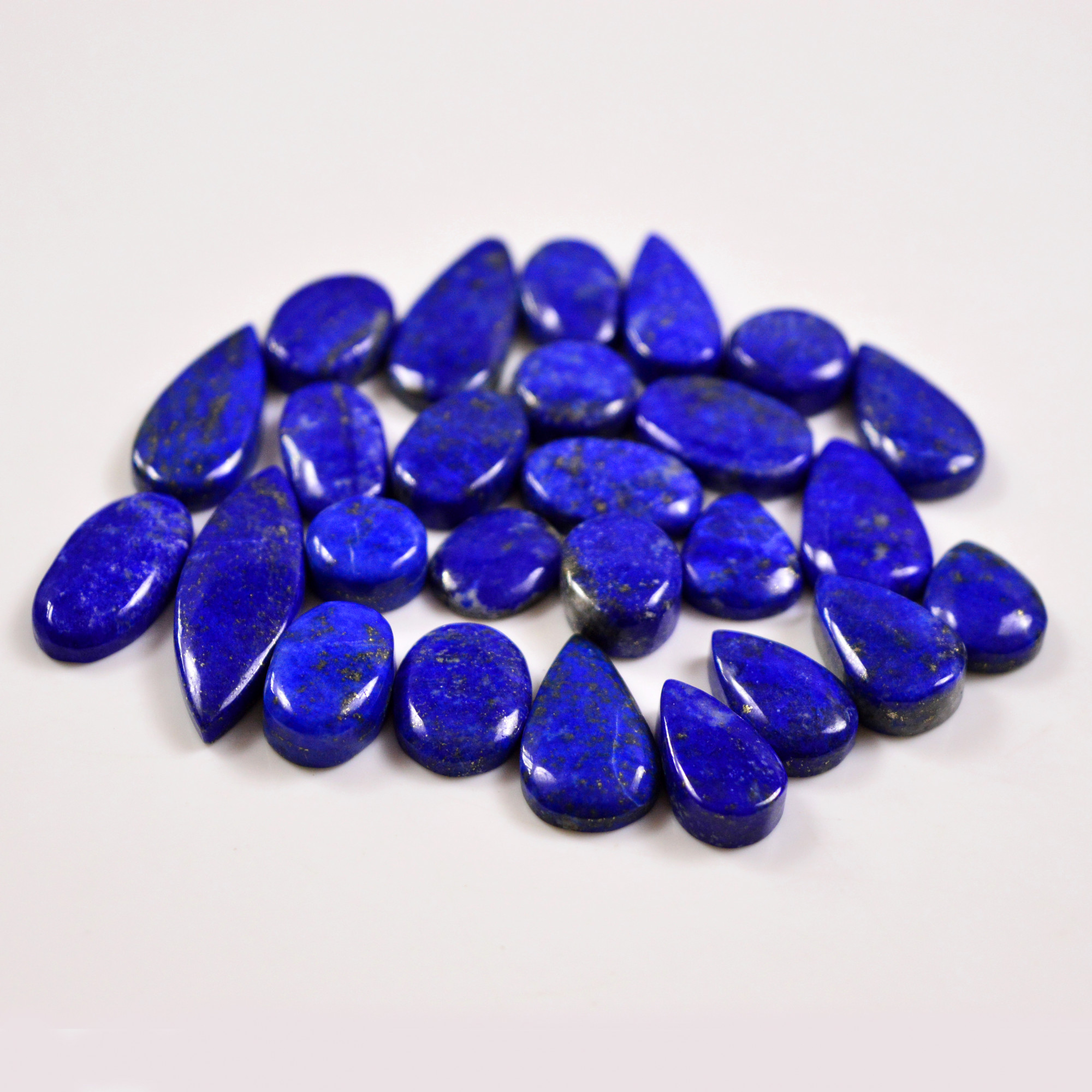 26 Pcs 259 Cts Natural Lapis Lazuli Cabochons Gemstone Lot for jewellery making32x12  12x12mm 19690