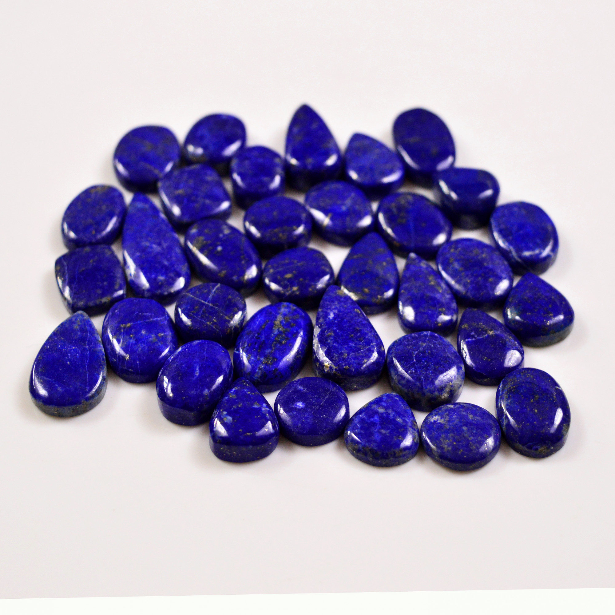 34 Pcs 316 Cts Natural Lapis Lazuli Cabochons Gemstone Lot for jewellery making22x10 12x12mm 19691