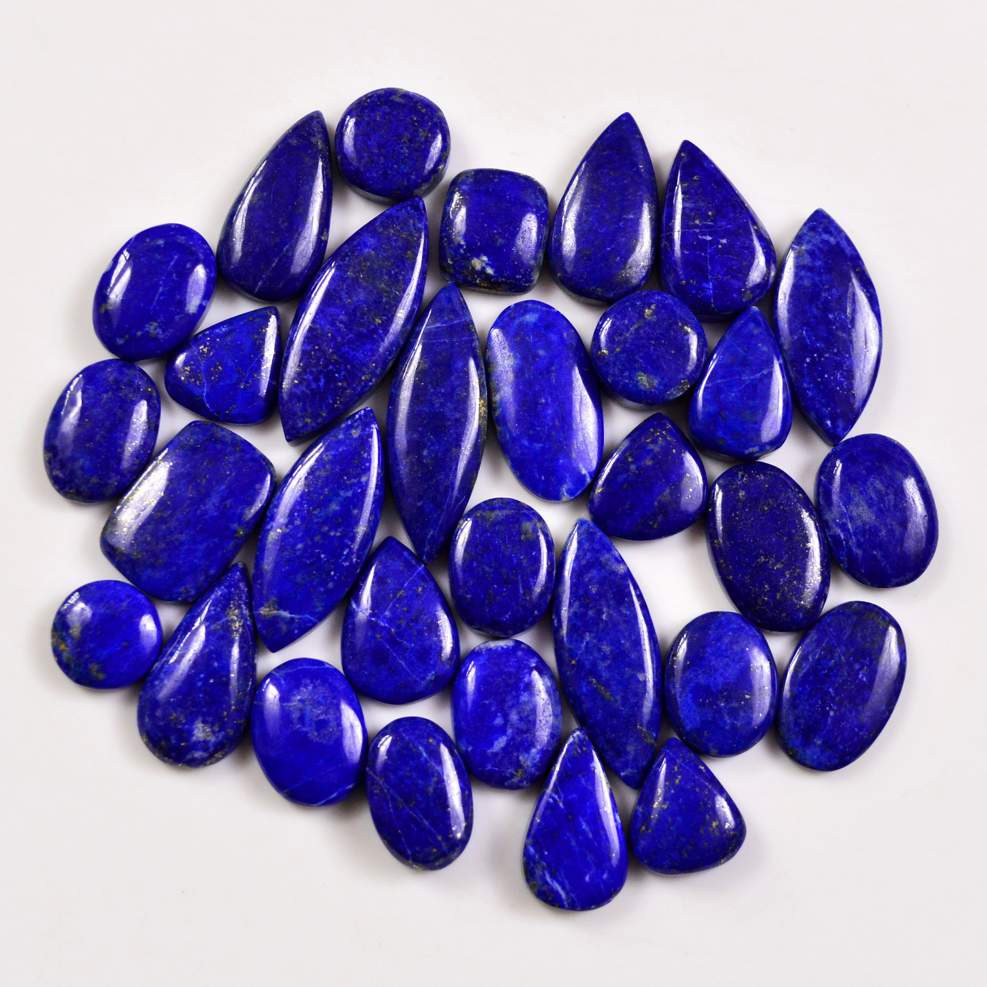 31 Pcs 276 Cts Natural Lapis Lazuli Cabochons Gemstone Lot for jewellery making28x11 10x10mm 19692
