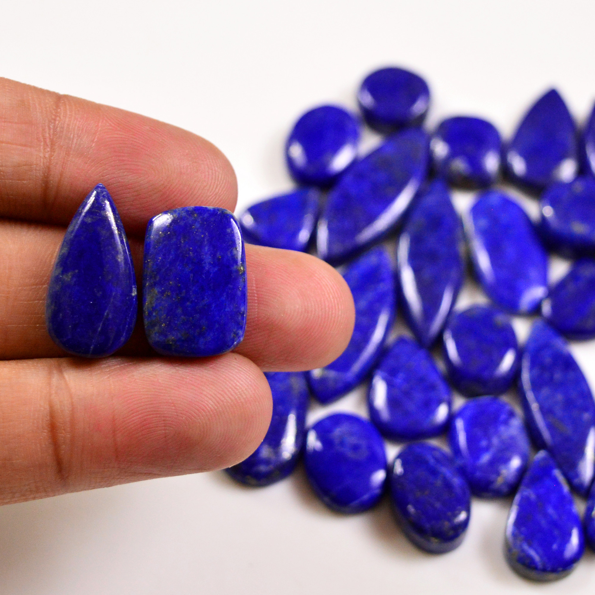 31 Pcs 276 Cts Natural Lapis Lazuli Cabochons Gemstone Lot for jewellery making28x11 10x10mm 19692