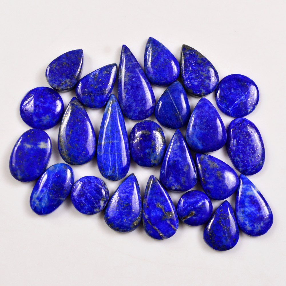 Image of 23 Pcs 193 Cts Natural Lapis Lazuli Cabochons Gemstone Lot for jewellery making26x10 11x11mm #19693