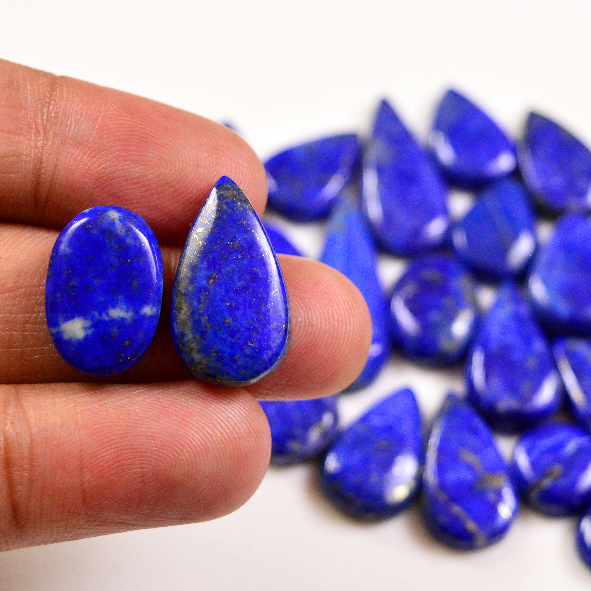 23 Pcs 193 Cts Natural Lapis Lazuli Cabochons Gemstone Lot for jewellery making26x10 11x11mm 19693