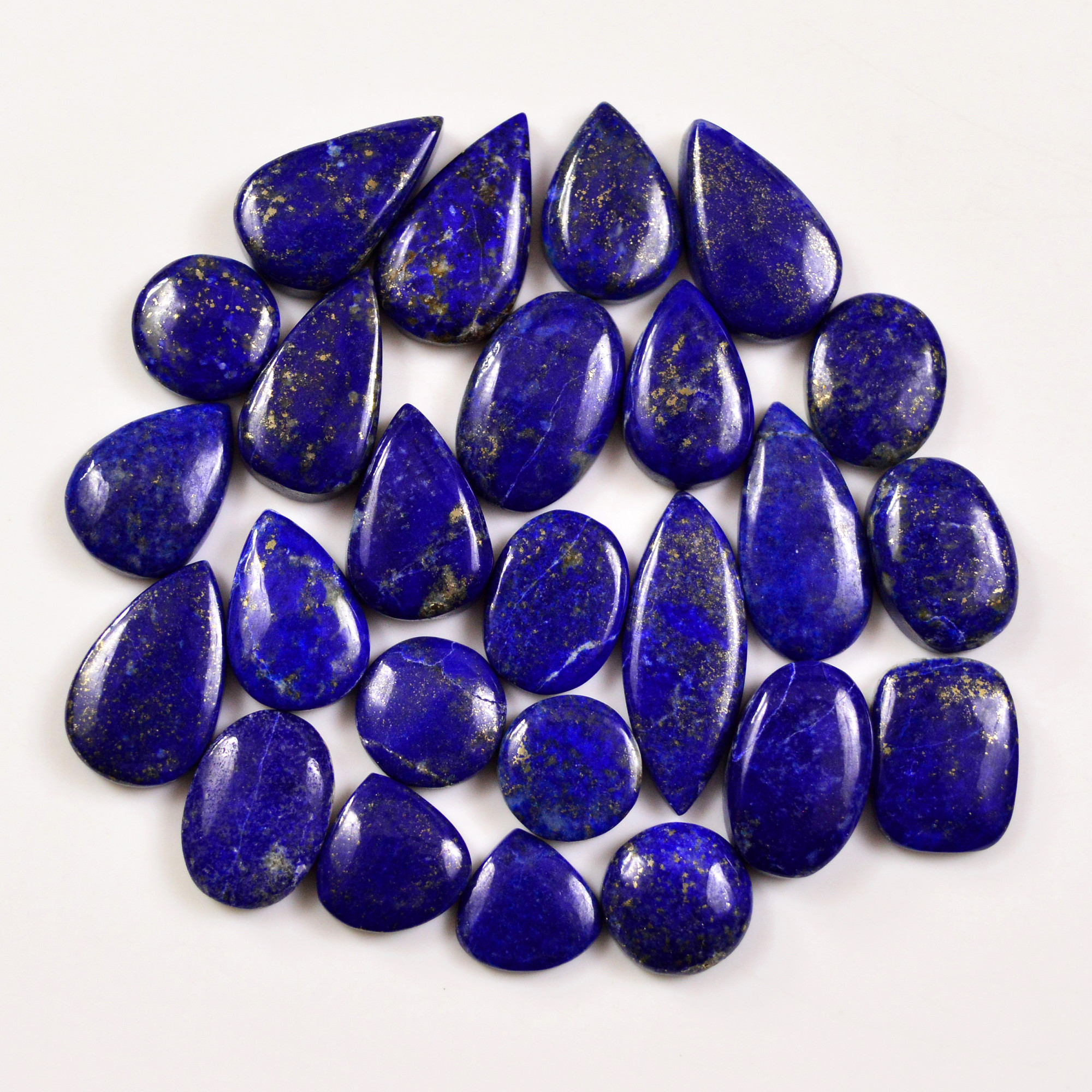 25 Pcs 216 Cts Natural Lapis Lazuli Cabochons Gemstone Lot for jewellery making36x10 11x11mm 19694