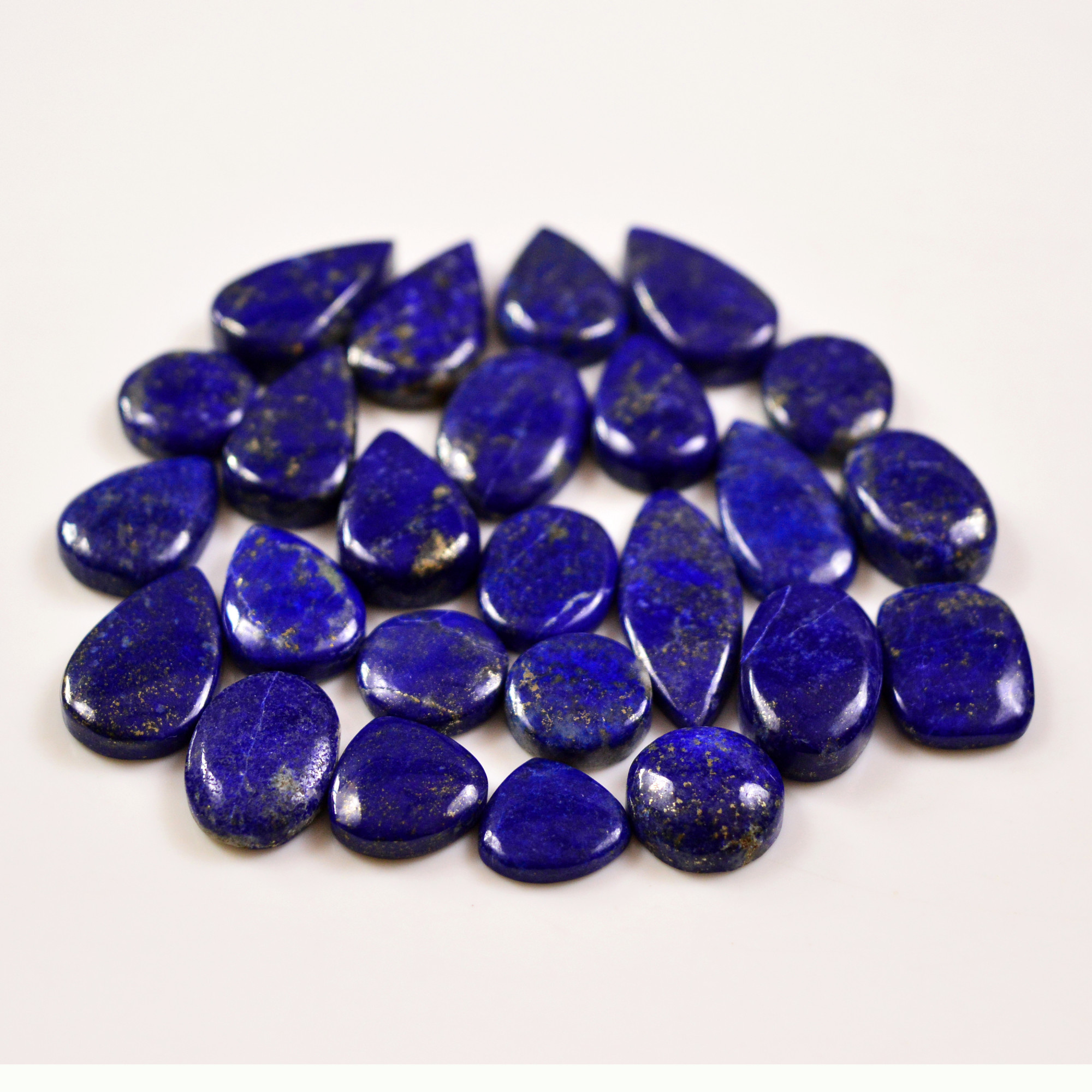 25 Pcs 216 Cts Natural Lapis Lazuli Cabochons Gemstone Lot for jewellery making36x10 11x11mm 19694