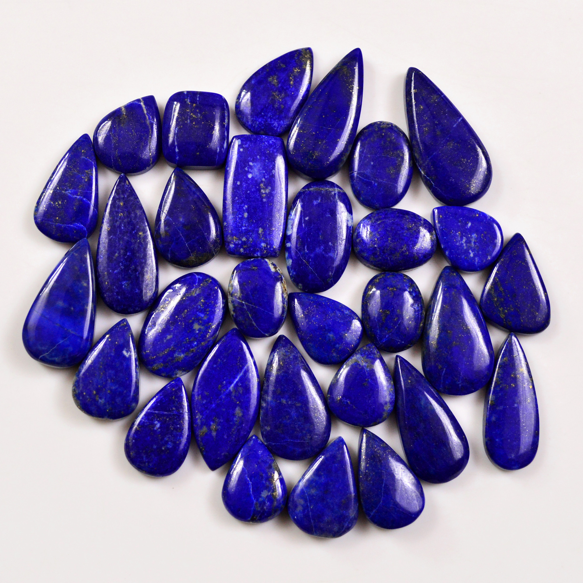 30 Pcs 283 Cts Natural Lapis Lazuli Cabochons Gemstone Lot for jewellery making24x10 12x10mm 19695