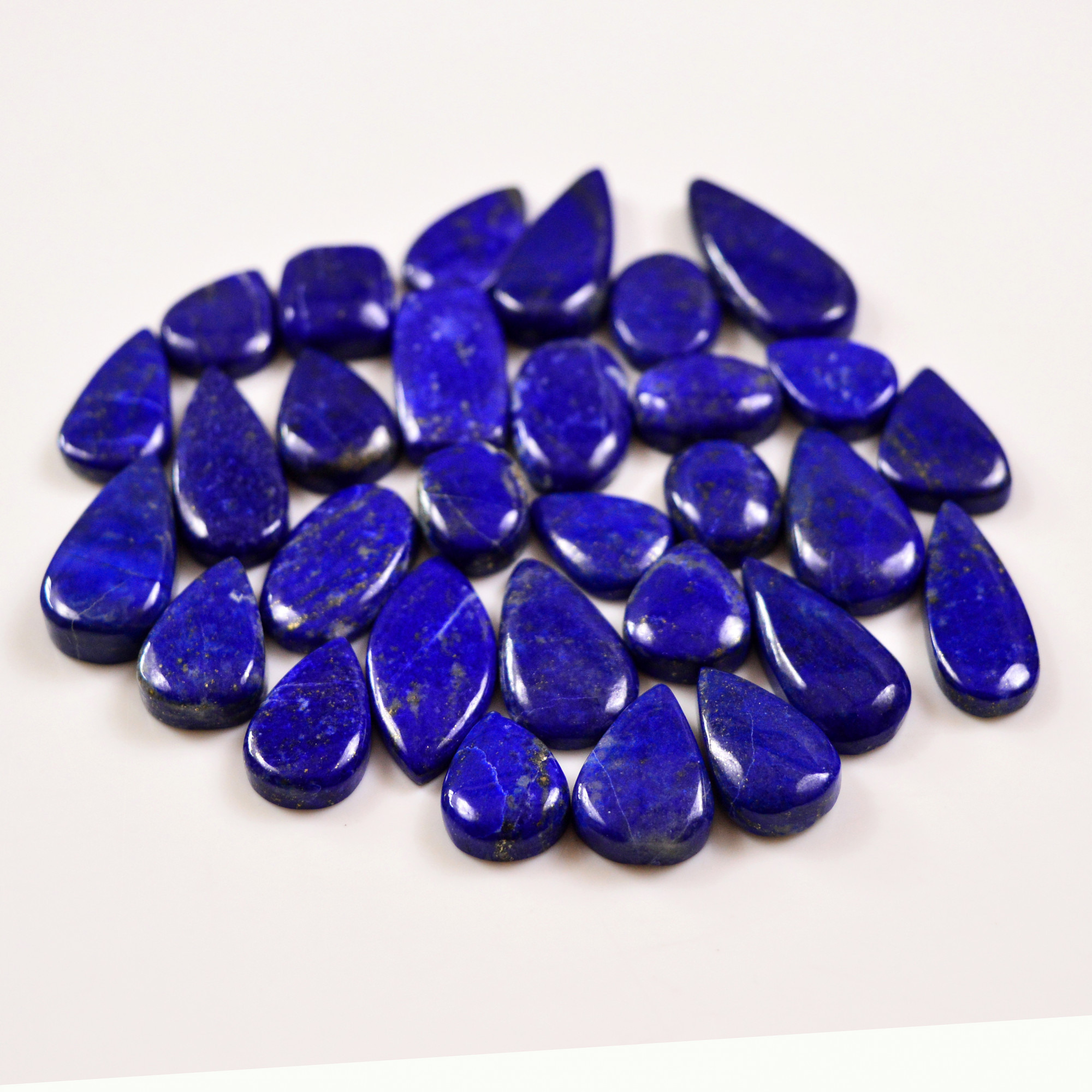 30 Pcs 283 Cts Natural Lapis Lazuli Cabochons Gemstone Lot for jewellery making24x10 12x10mm 19695