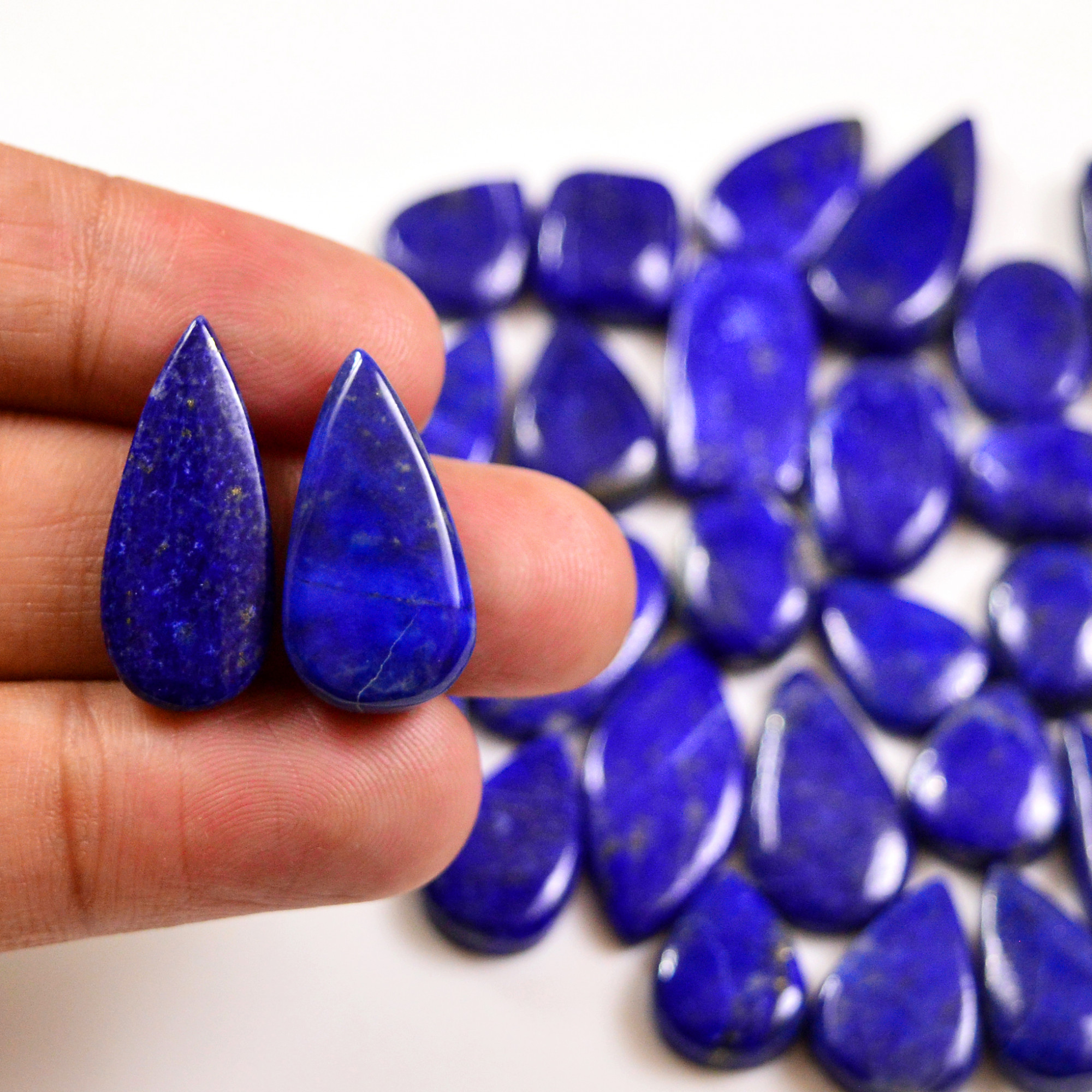 30 Pcs 283 Cts Natural Lapis Lazuli Cabochons Gemstone Lot for jewellery making24x10 12x10mm 19695