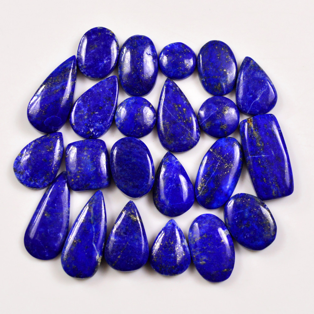 Image of 22 Pcs 204 Cts Natural Lapis Lazuli Cabochons Gemstone Lot for jewellery making22x11 10x10mm #19696