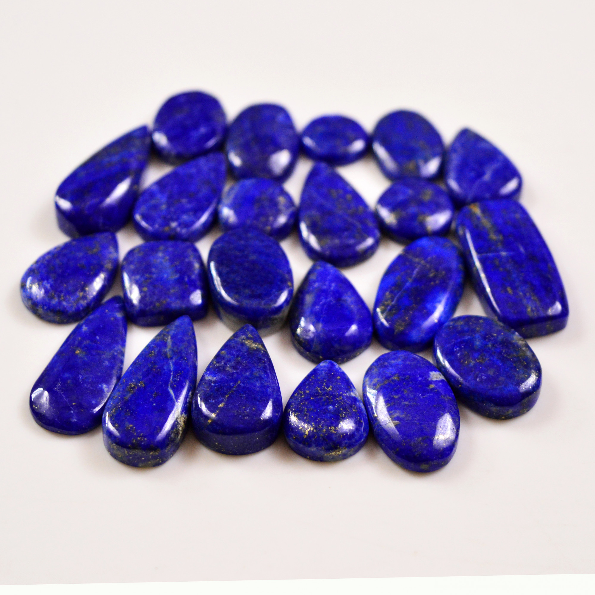 22 Pcs 204 Cts Natural Lapis Lazuli Cabochons Gemstone Lot for jewellery making22x11 10x10mm 19696