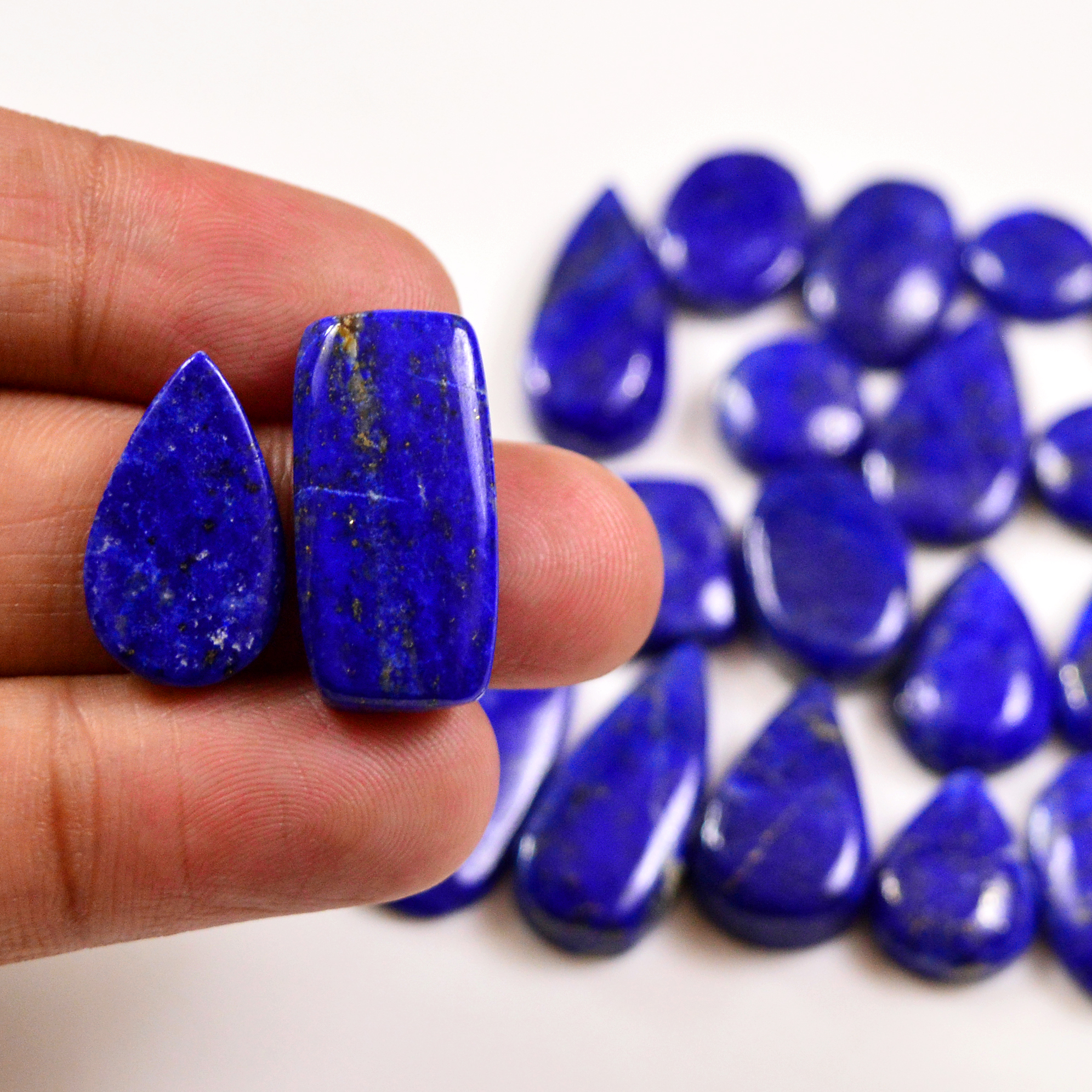 22 Pcs 204 Cts Natural Lapis Lazuli Cabochons Gemstone Lot for jewellery making22x11 10x10mm 19696