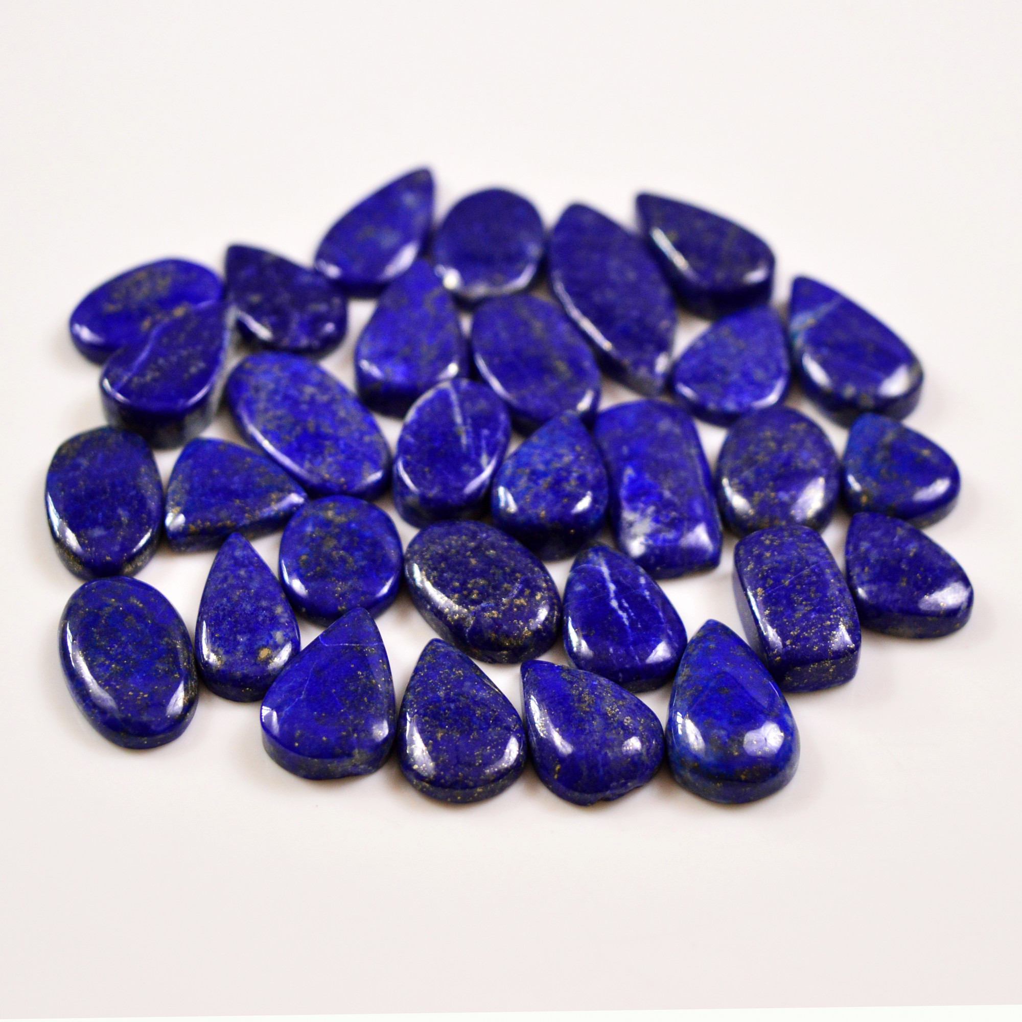 30 Pcs 246 Cts Natural Lapis Lazuli Cabochons Gemstone Lot for jewellery making28x11 14x11mm 19697