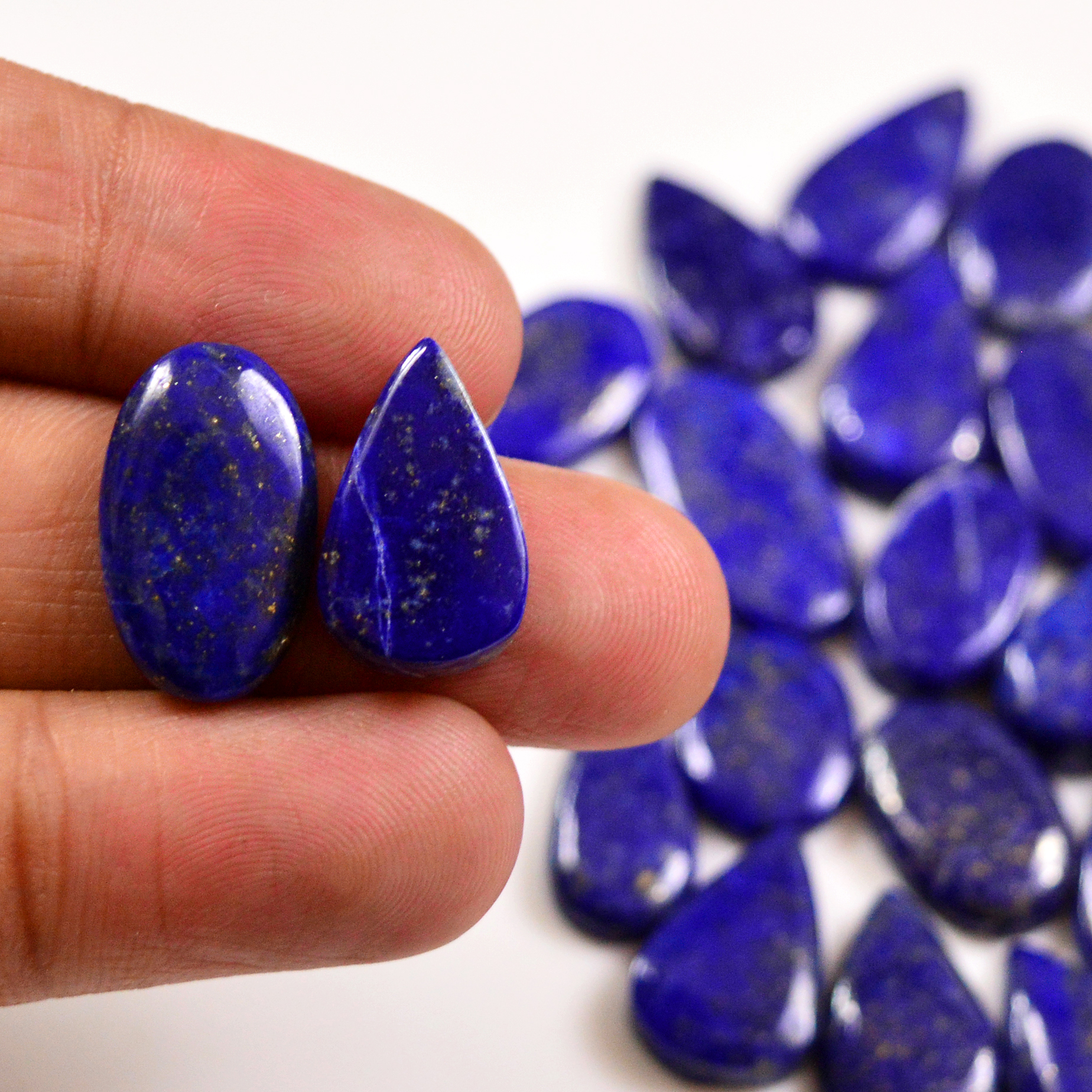 30 Pcs 246 Cts Natural Lapis Lazuli Cabochons Gemstone Lot for jewellery making28x11 14x11mm 19697