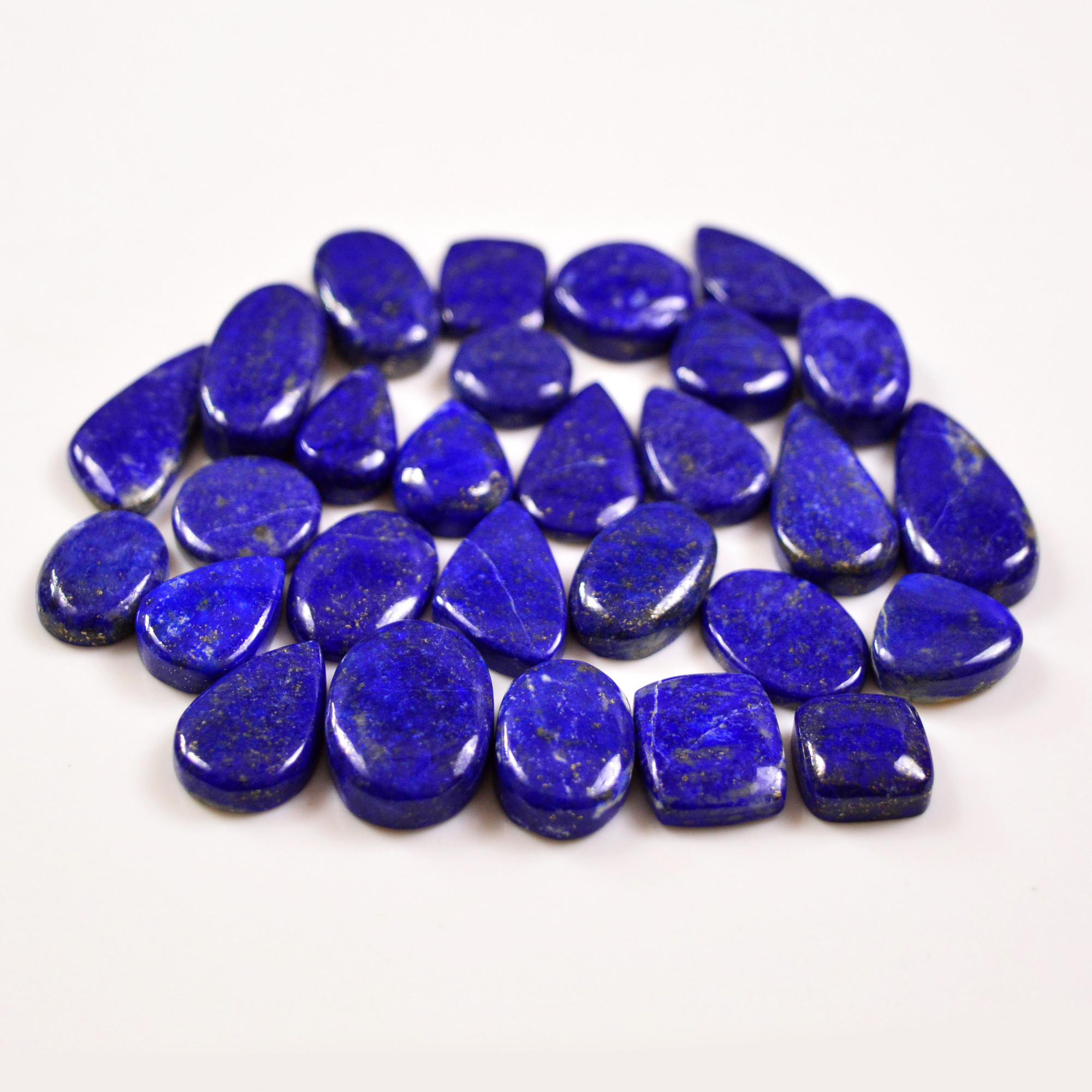28 Pcs 238 Cts Natural Lapis Lazuli Cabochons Gemstone Lot for jewellery making25x11 11x11mm 19698