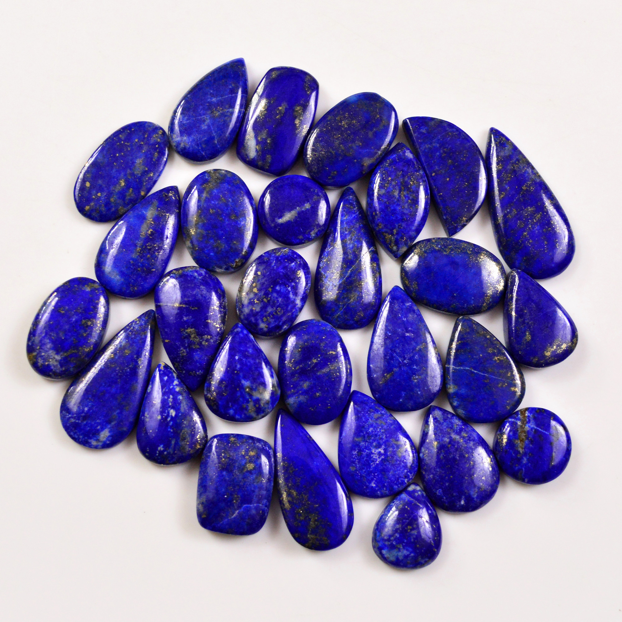 28 Pcs 266 Cts Natural Lapis Lazuli Cabochons Gemstone Lot for jewellery making26x12 11x11mm 19699