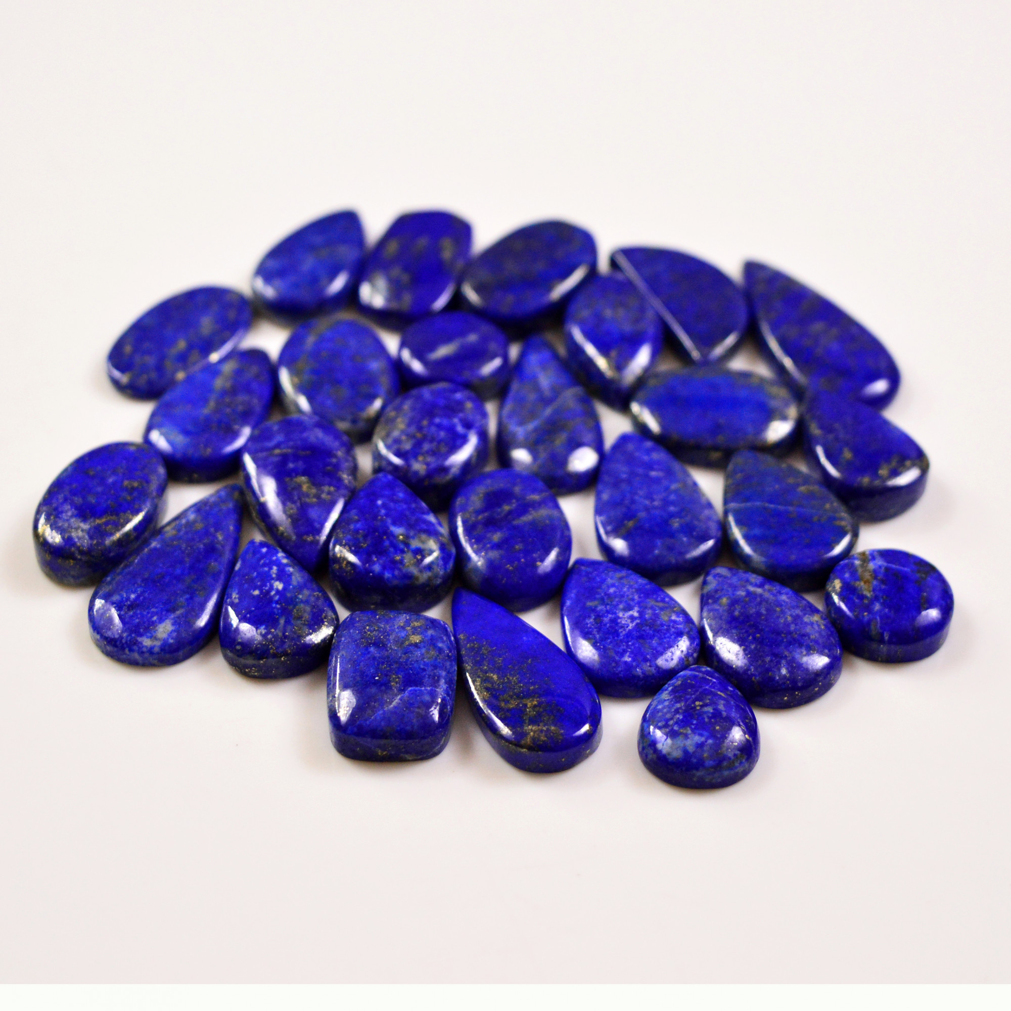 28 Pcs 266 Cts Natural Lapis Lazuli Cabochons Gemstone Lot for jewellery making26x12 11x11mm 19699