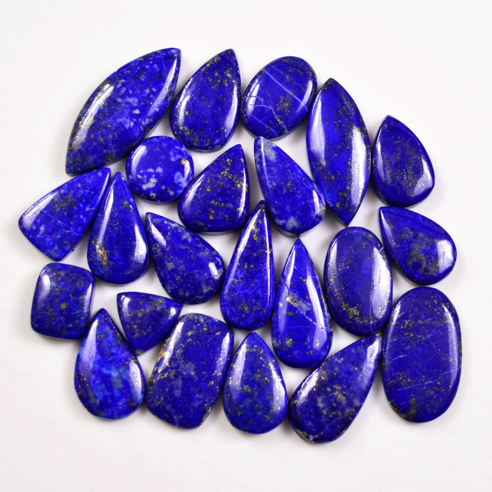 Image of 22 Pcs 194 Cts Natural Lapis Lazuli Cabochons Gemstone Lot for jewellery making26x10 11x11mm #19700