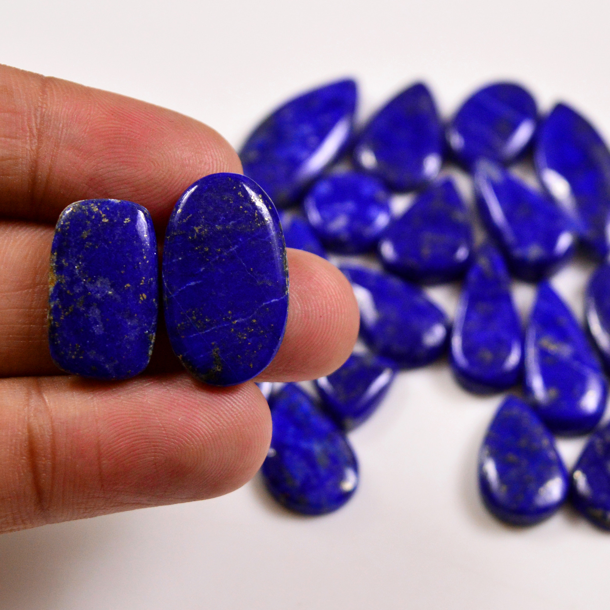 22 Pcs 194 Cts Natural Lapis Lazuli Cabochons Gemstone Lot for jewellery making26x10 11x11mm 19700