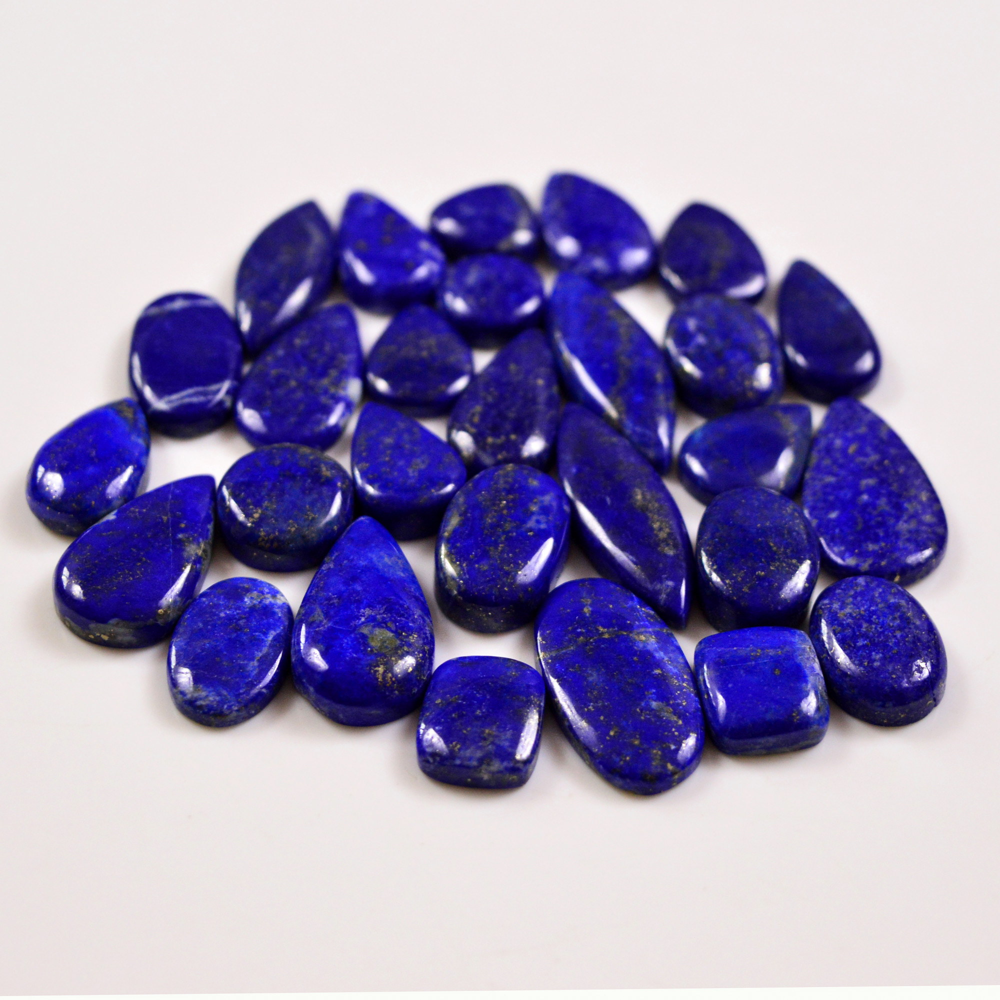 28 Pcs 253 Cts Natural Lapis Lazuli Cabochons Gemstone Lot for jewellery making28x10 11x11mm 19701