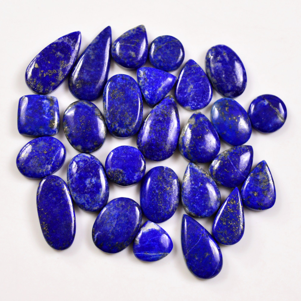 Image of 26 Pcs 228 Cts Natural Lapis Lazuli Cabochons Gemstone Lot for jewellery making24x11 11x11mm #19702