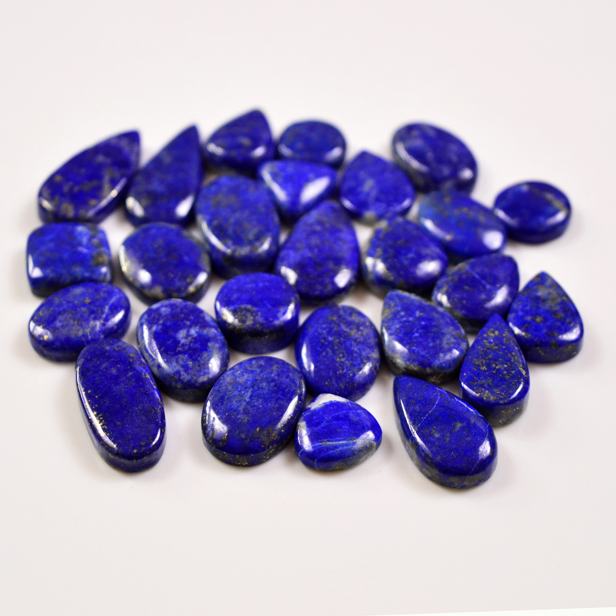 26 Pcs 228 Cts Natural Lapis Lazuli Cabochons Gemstone Lot for jewellery making24x11 11x11mm 19702