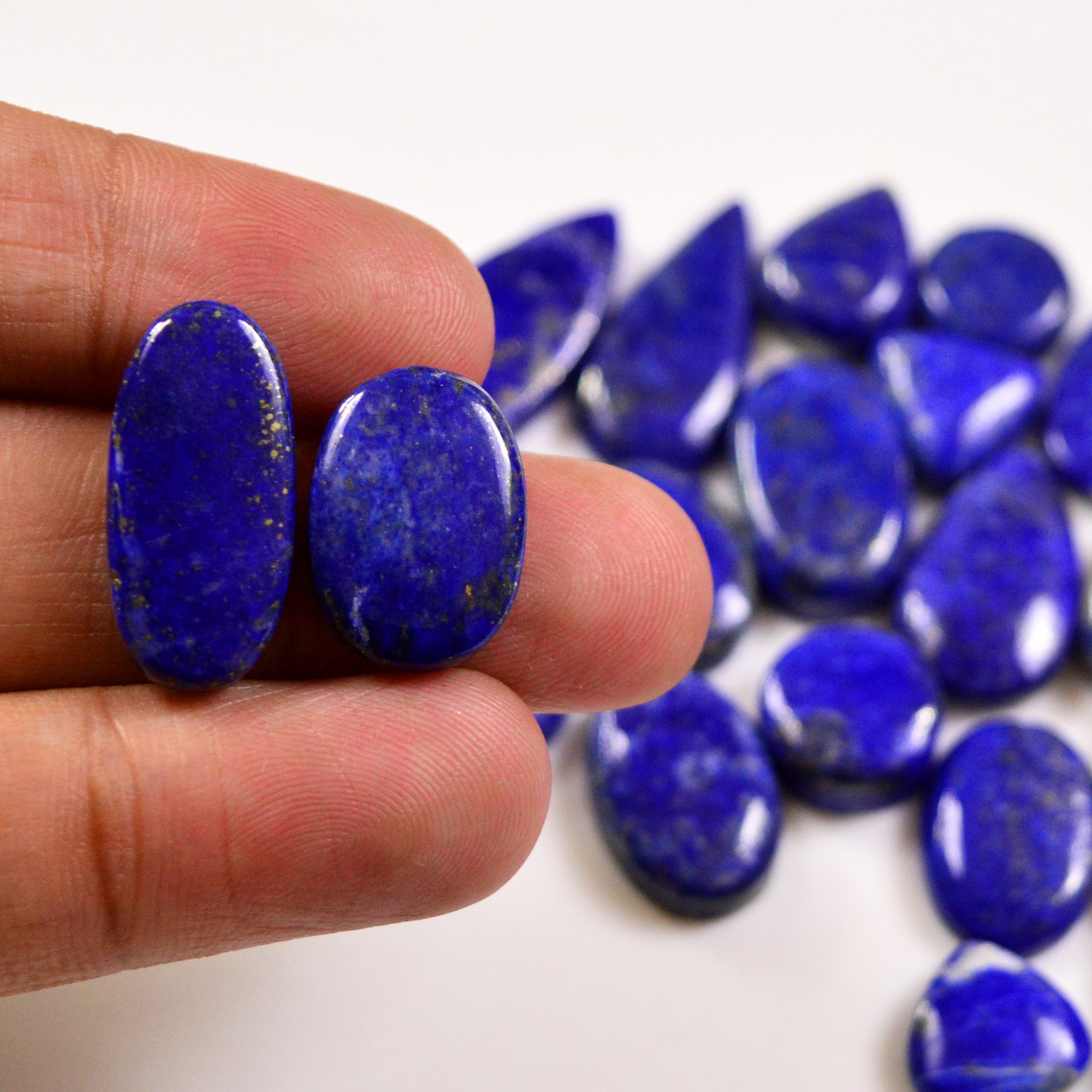 26 Pcs 228 Cts Natural Lapis Lazuli Cabochons Gemstone Lot for jewellery making24x11 11x11mm 19702