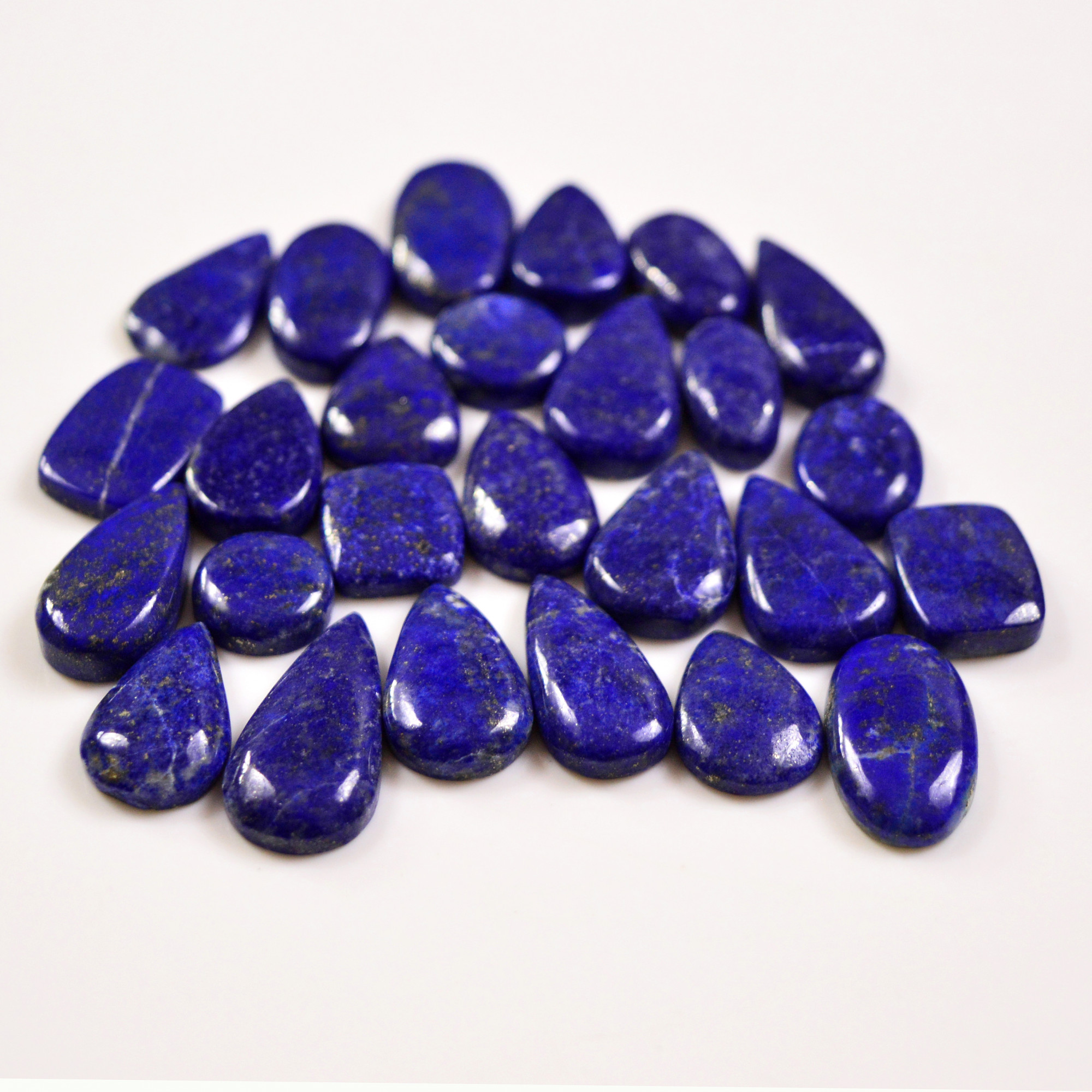 26 Pcs 220 Cts Natural Lapis Lazuli Cabochons Gemstone Lot for jewellery making24x11 12x12mm 19703