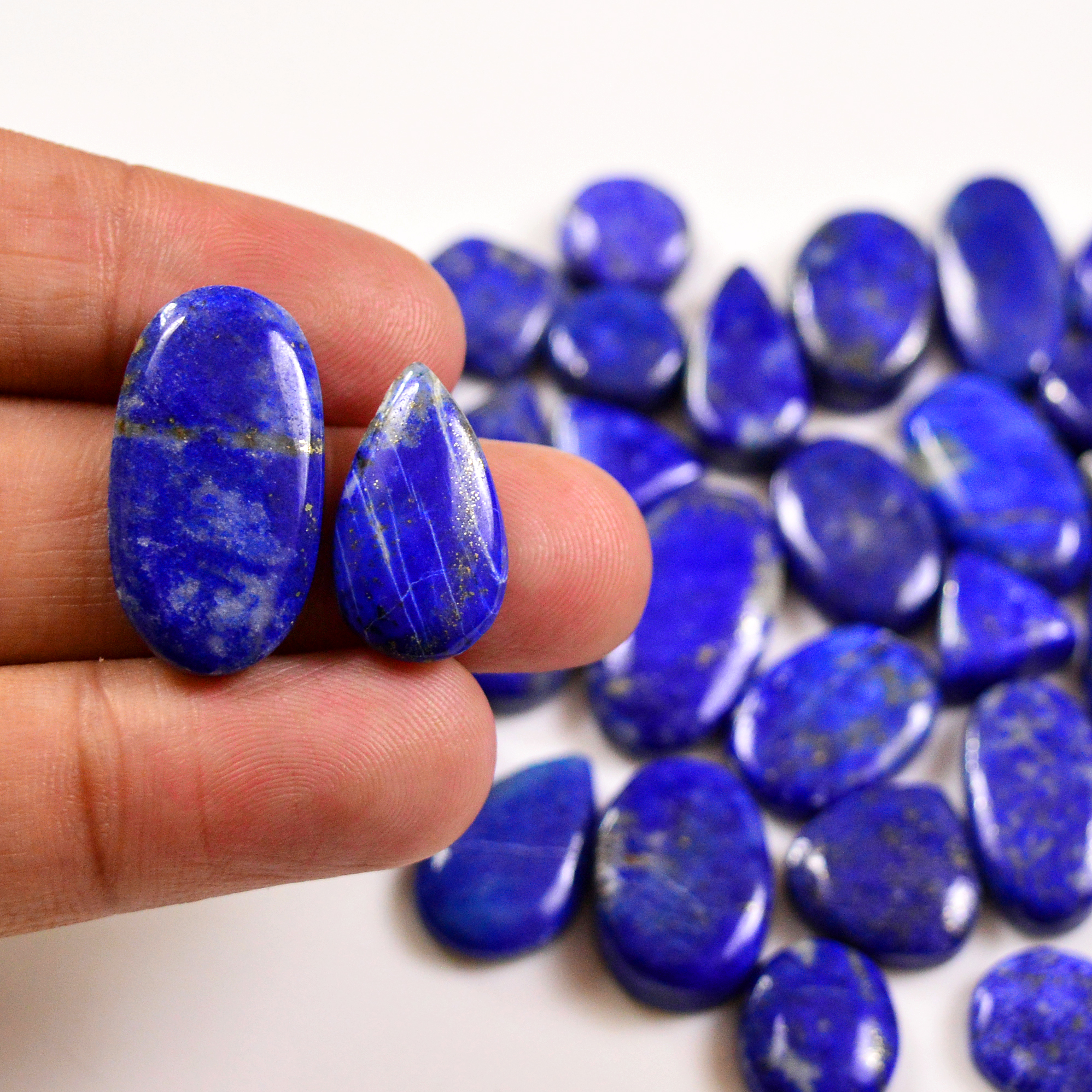 32 Pcs 292 Cts Natural Lapis Lazuli Cabochons Gemstone Lot for jewellery making25x13 11x11mm 19705