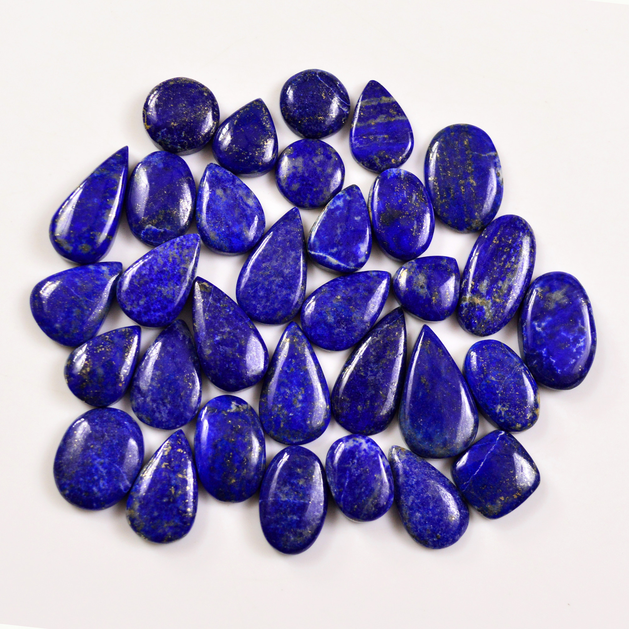 32 Pcs 271 Cts Natural Lapis Lazuli Cabochons Gemstone Lot for jewellery making22x12 12x12mm 19706