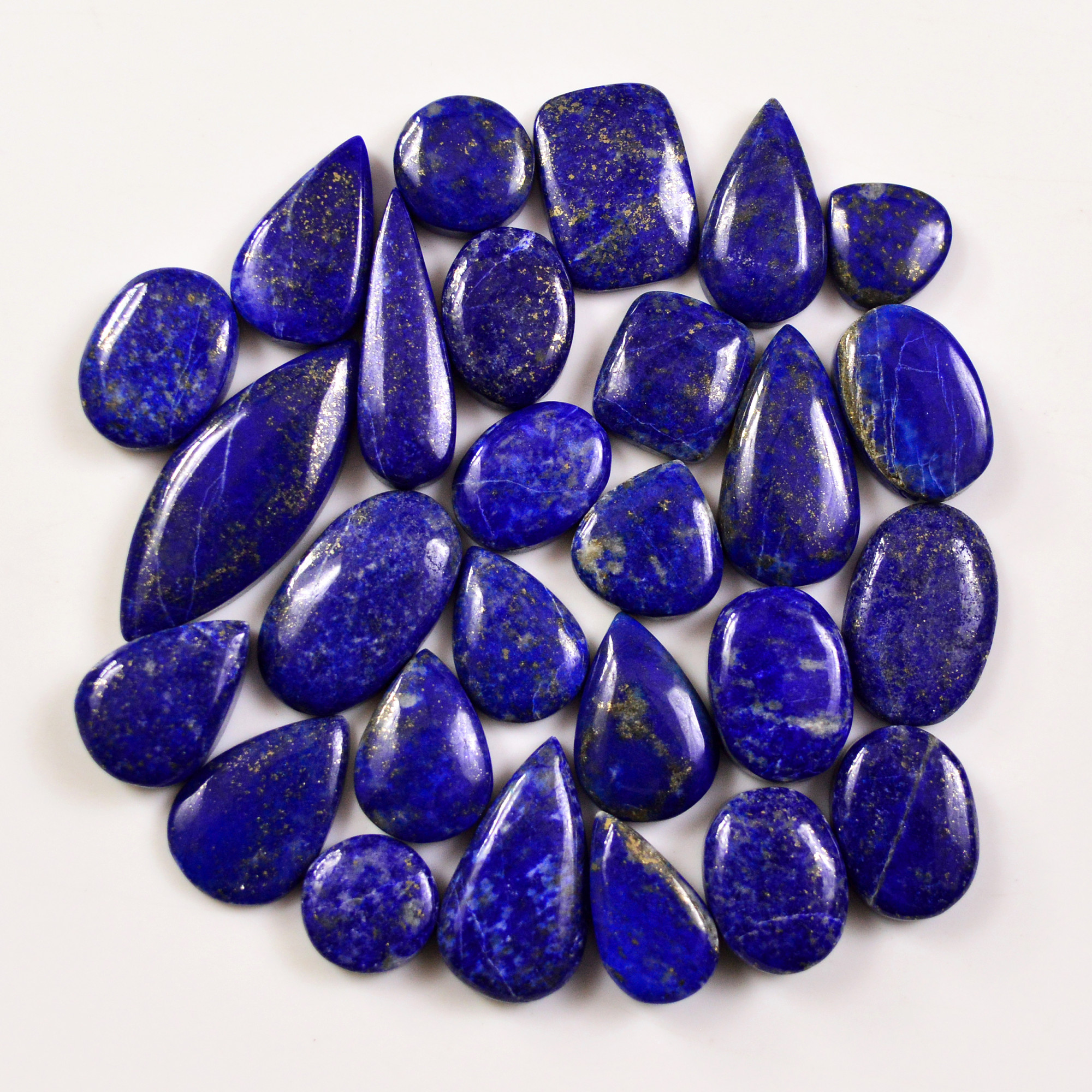 27 Pcs 261 Cts Natural Lapis Lazuli Cabochons Gemstone Lot for jewellery making31x12 11x11mm 19707