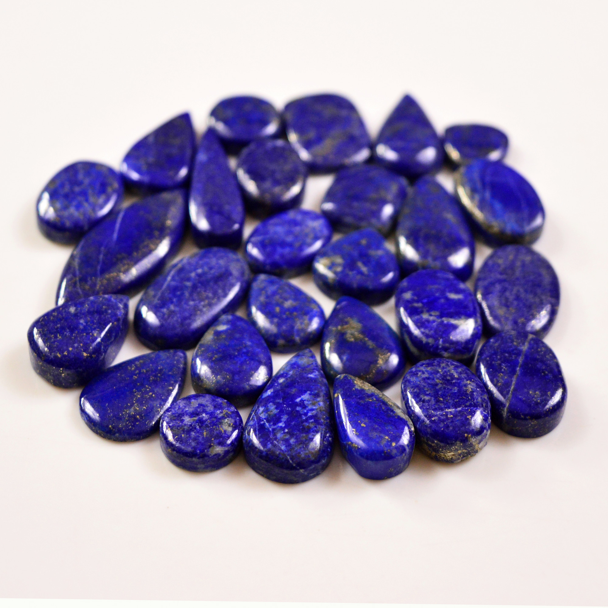 27 Pcs 261 Cts Natural Lapis Lazuli Cabochons Gemstone Lot for jewellery making31x12 11x11mm 19707