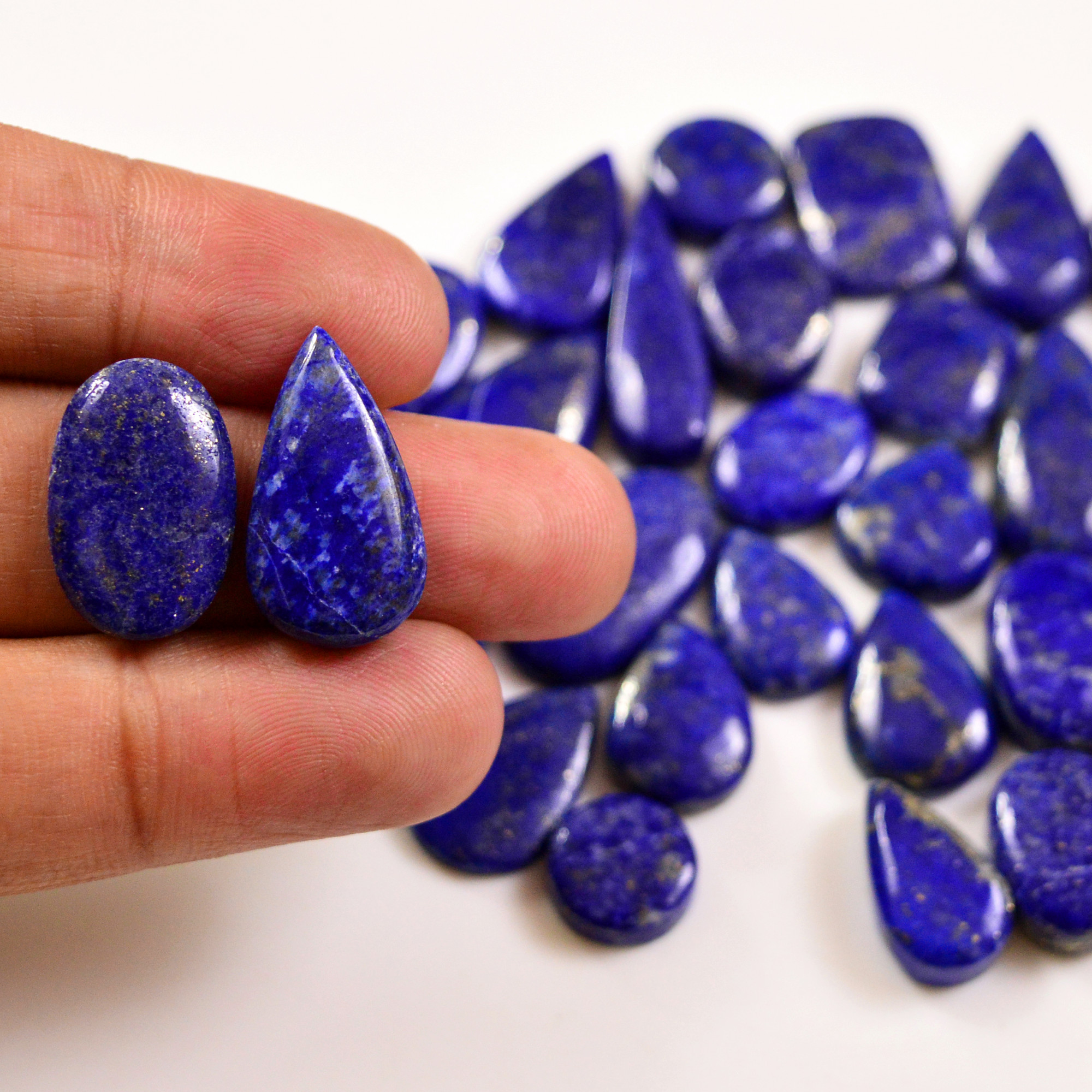 27 Pcs 261 Cts Natural Lapis Lazuli Cabochons Gemstone Lot for jewellery making31x12 11x11mm 19707