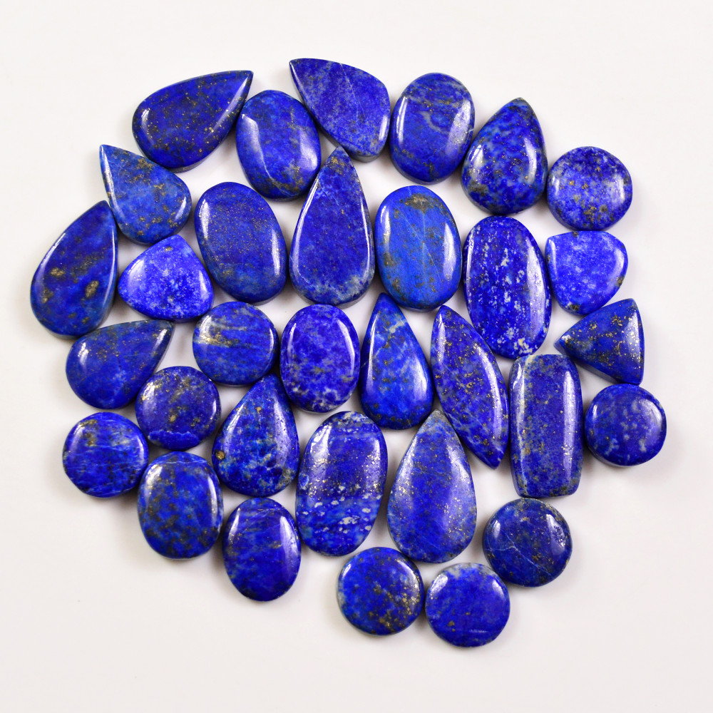 Image of 32 Pcs 276 Cts Natural Lapis Lazuli Cabochons Gemstone Lot for jewellery making22x12 12x12mm #19708