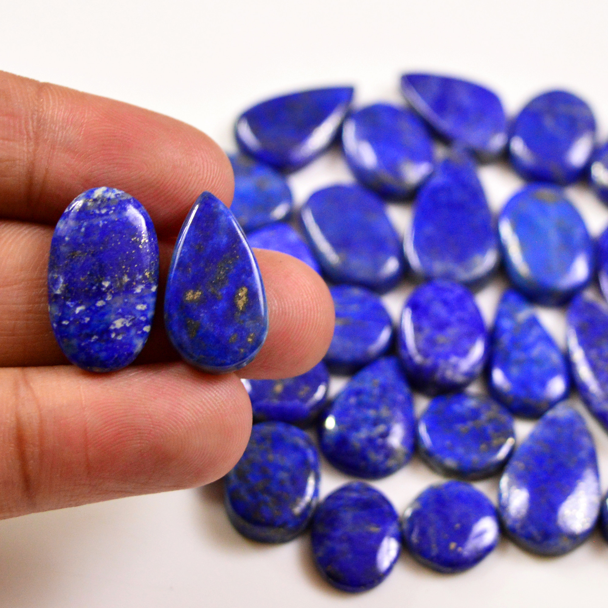 32 Pcs 276 Cts Natural Lapis Lazuli Cabochons Gemstone Lot for jewellery making22x12 12x12mm 19708