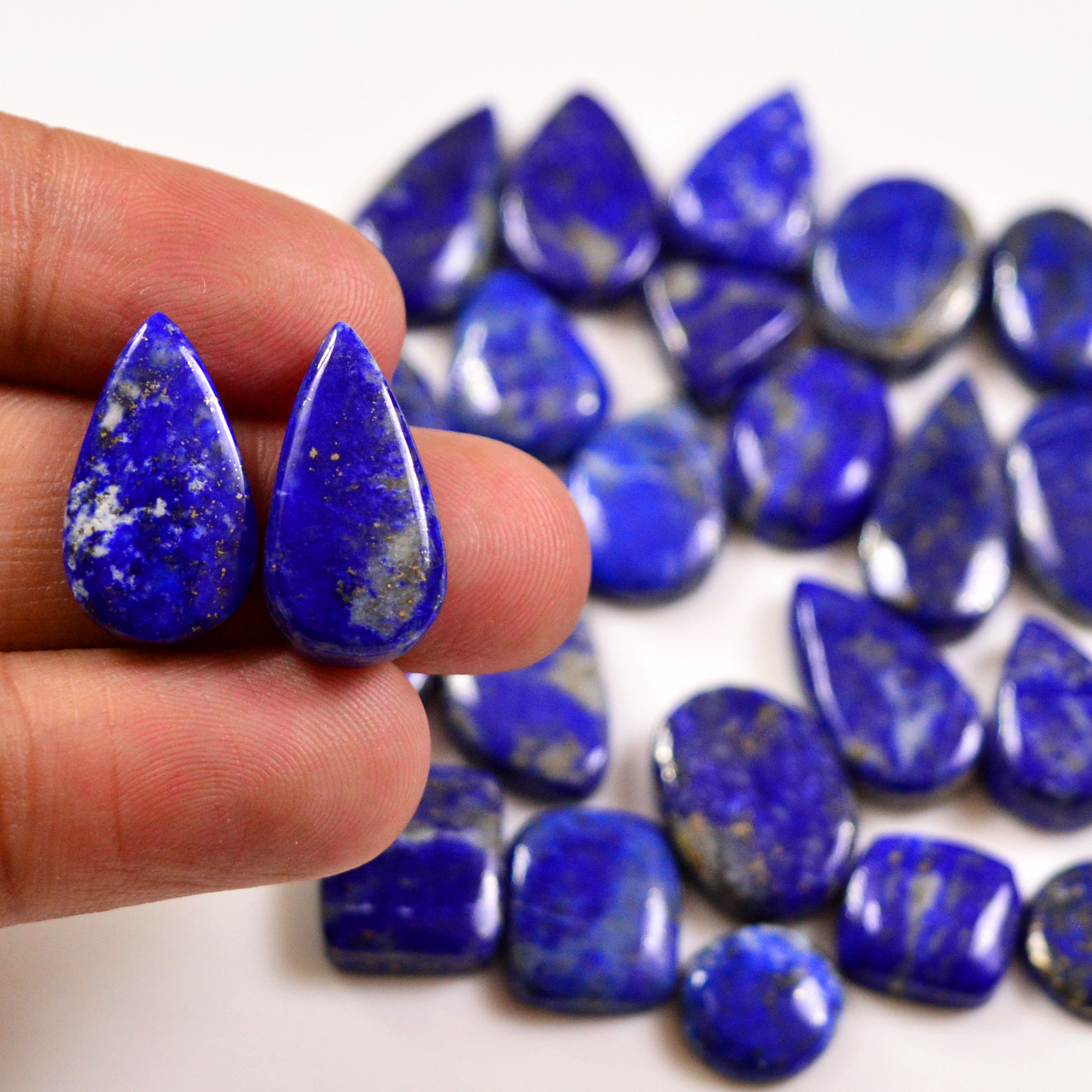 29 Pcs 267 Cts Natural Lapis Lazuli Cabochons Gemstone Lot for jewellery making26x11 10x10mm 19709