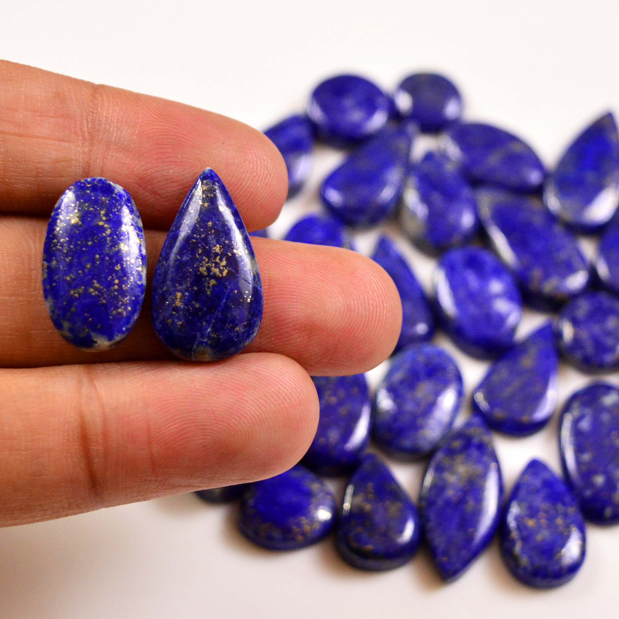 31 Pcs 270 Cts Natural Lapis Lazuli Cabochons Gemstone Lot for jewellery making22x12 10x10mm 19710