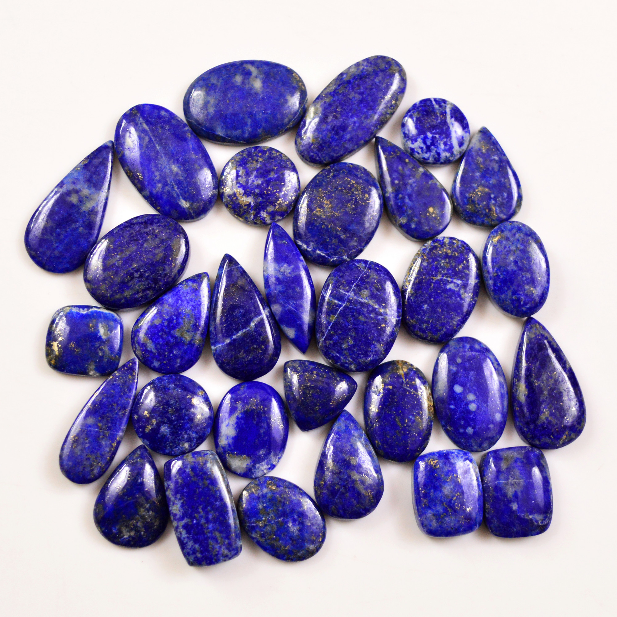 30 Pcs 249 Cts Natural Lapis Lazuli Cabochons Gemstone Lot for jewellery making22x11 11x11mm 19711