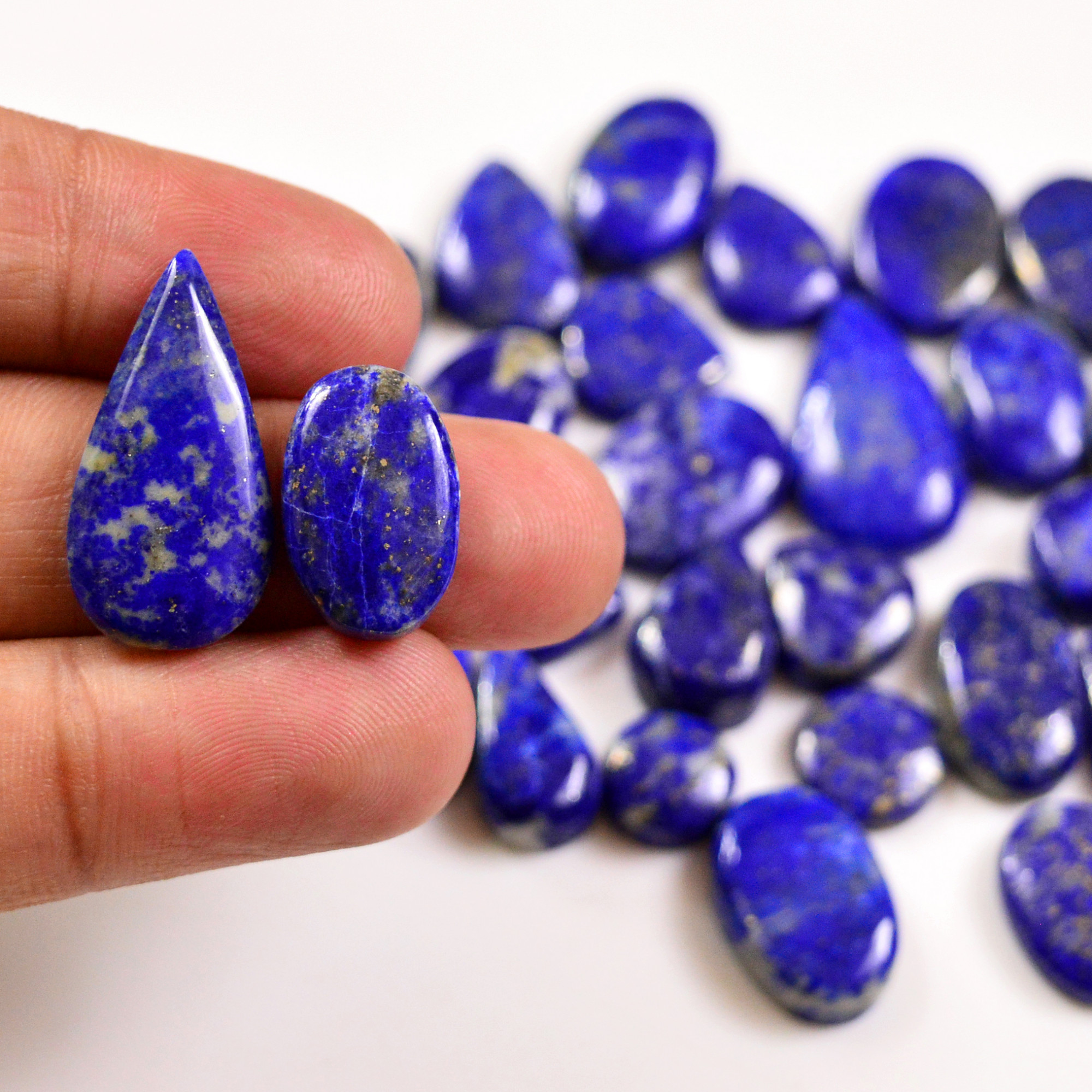 31 Pcs 249 Cts Natural Lapis Lazuli Cabochons Gemstone Lot for jewellery making25x13 10x10mm 19712