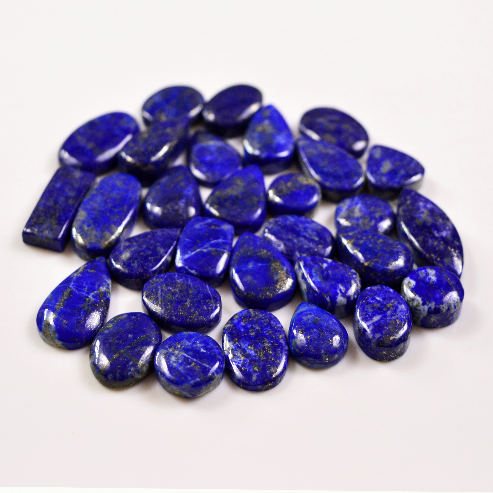 30 Pcs 286 Cts Natural Lapis Lazuli Cabochons Gemstone Lot for jewellery making22x10 12x12mm 19714