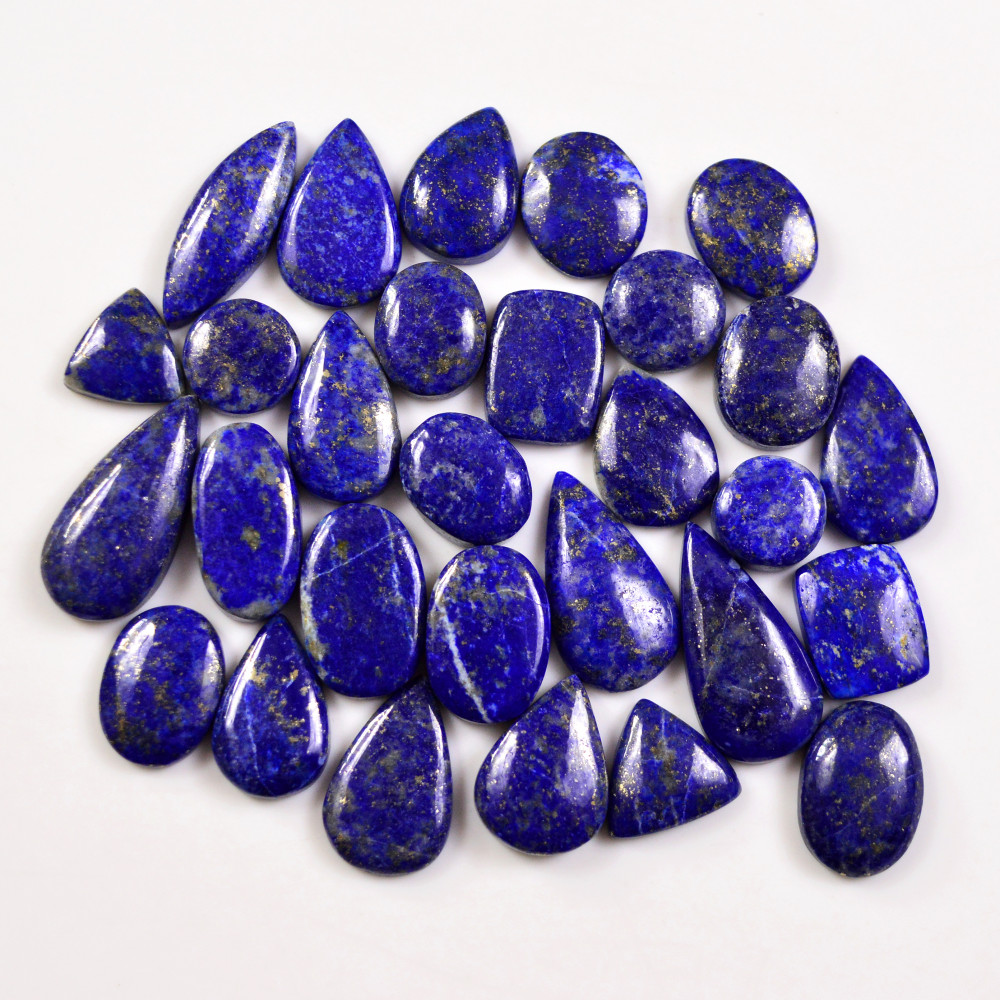 Image of 29 Pcs 244 Cts Natural Lapis Lazuli Cabochons Gemstone Lot for jewellery making22x11 11x11mm #19715