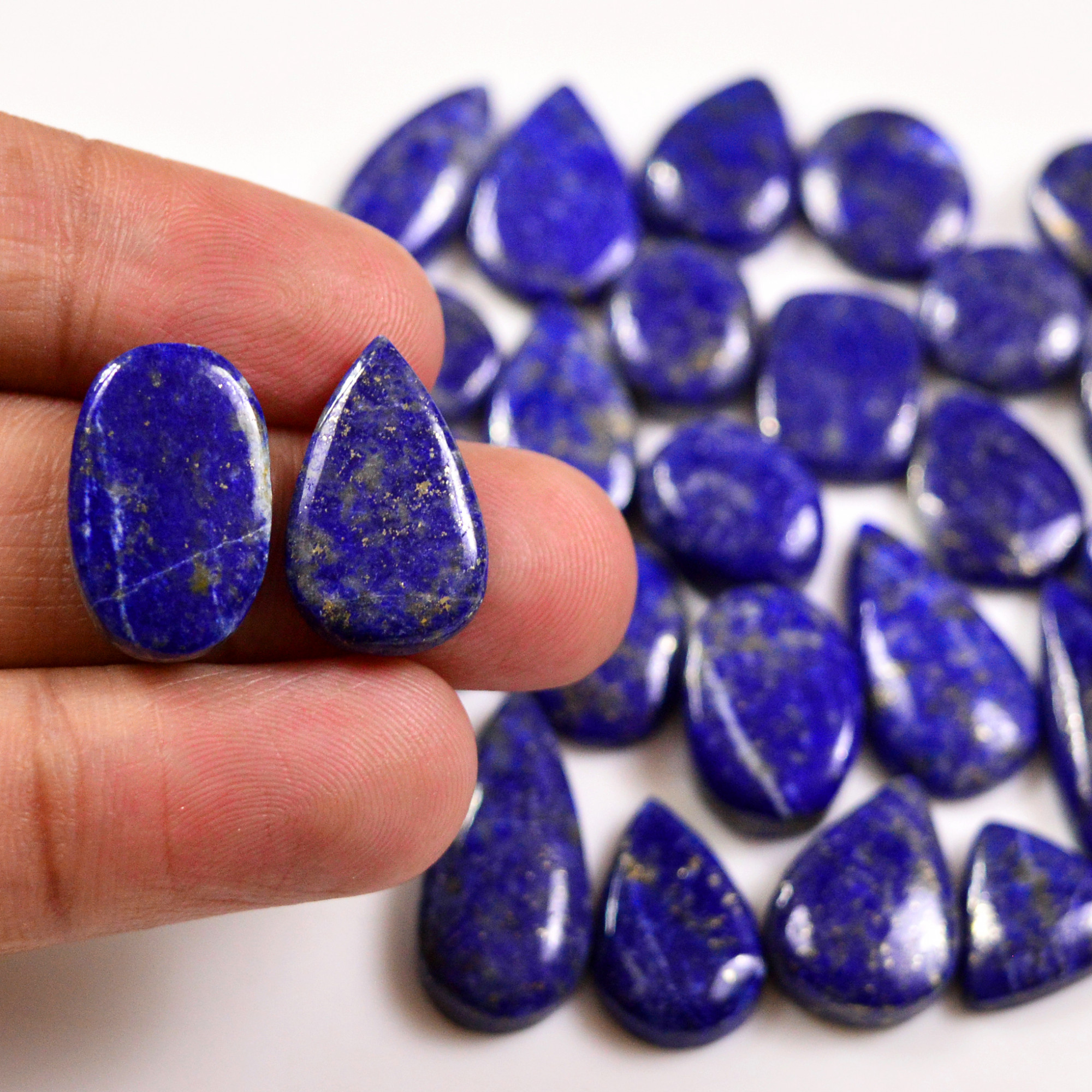 29 Pcs 244 Cts Natural Lapis Lazuli Cabochons Gemstone Lot for jewellery making22x11 11x11mm 19715
