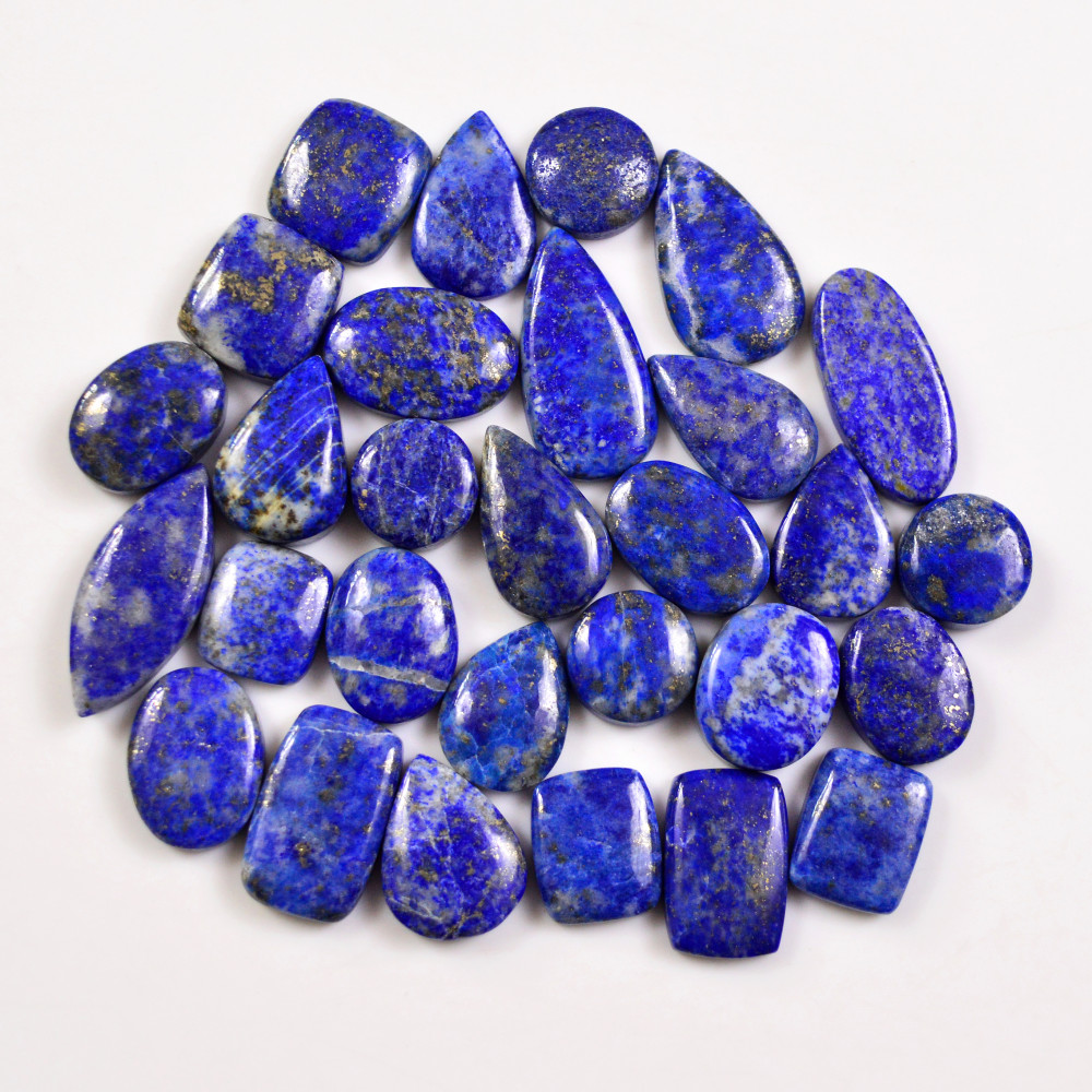 Image of 29 Pcs 247 Cts Natural Lapis Lazuli Cabochons Gemstone Lot for jewellery making22x11 12x12mm #19716