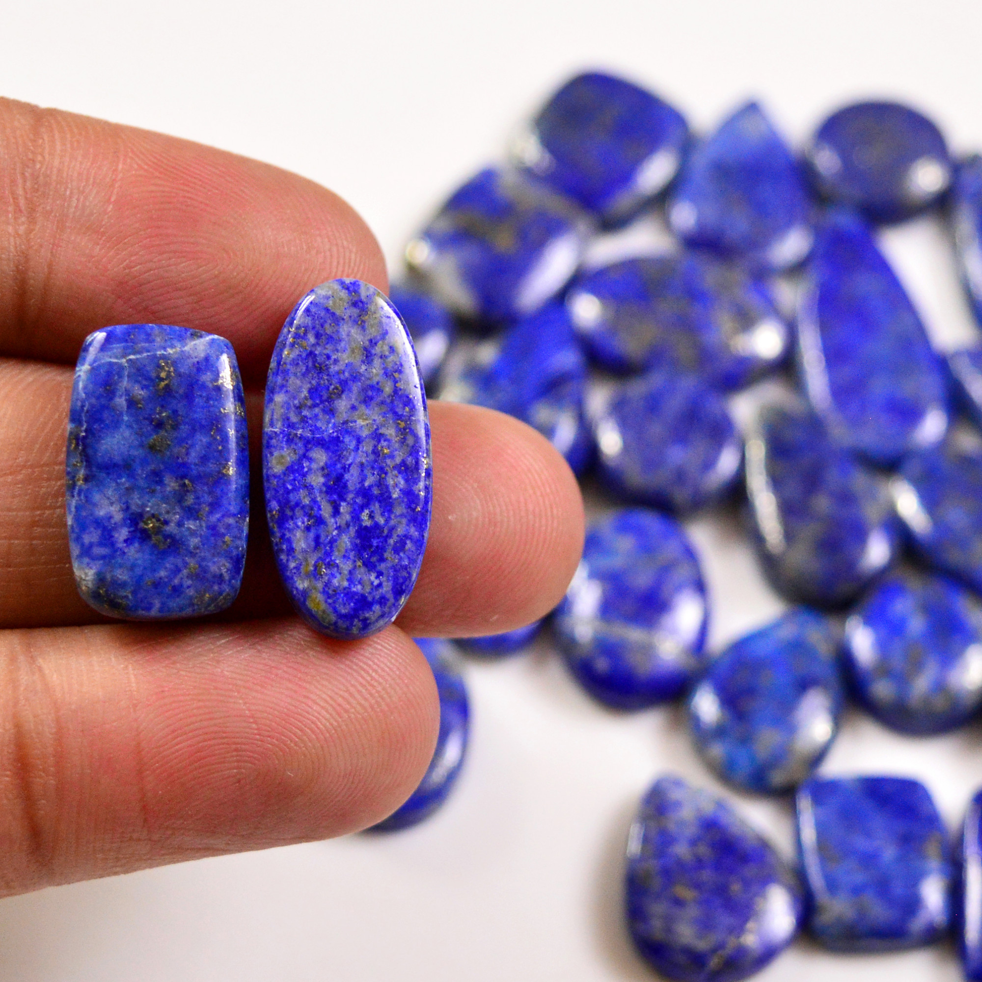 29 Pcs 247 Cts Natural Lapis Lazuli Cabochons Gemstone Lot for jewellery making22x11 12x12mm 19716