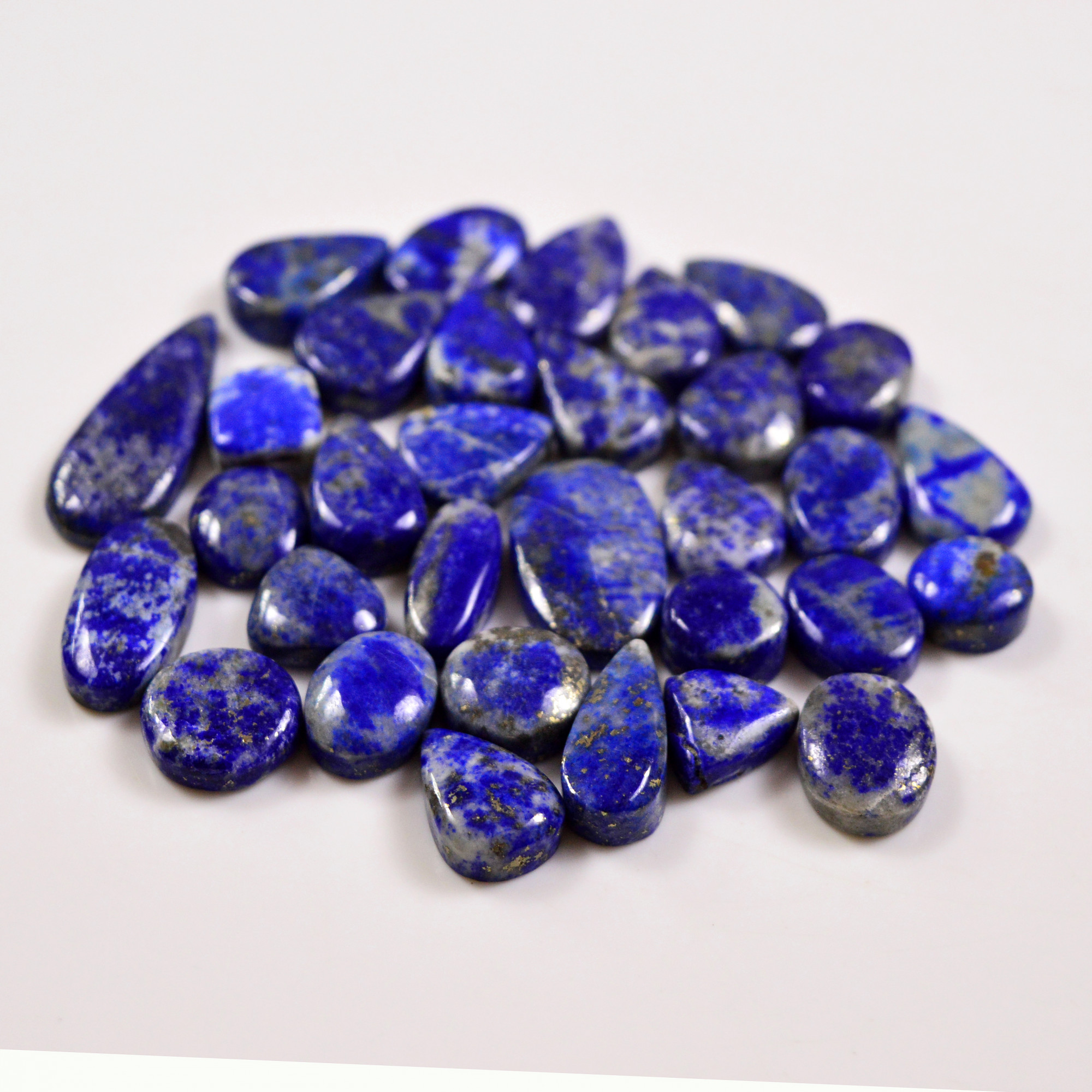 32 Pcs 297 Cts Natural Lapis Lazuli Cabochons Gemstone Lot for jewellery making31x12  11x11mm 19717