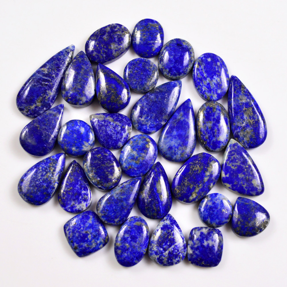 Image of 29 Pcs 298 Cts Natural Lapis Lazuli Cabochons Gemstone Lot for jewellery making27x11 11x11mm #19718