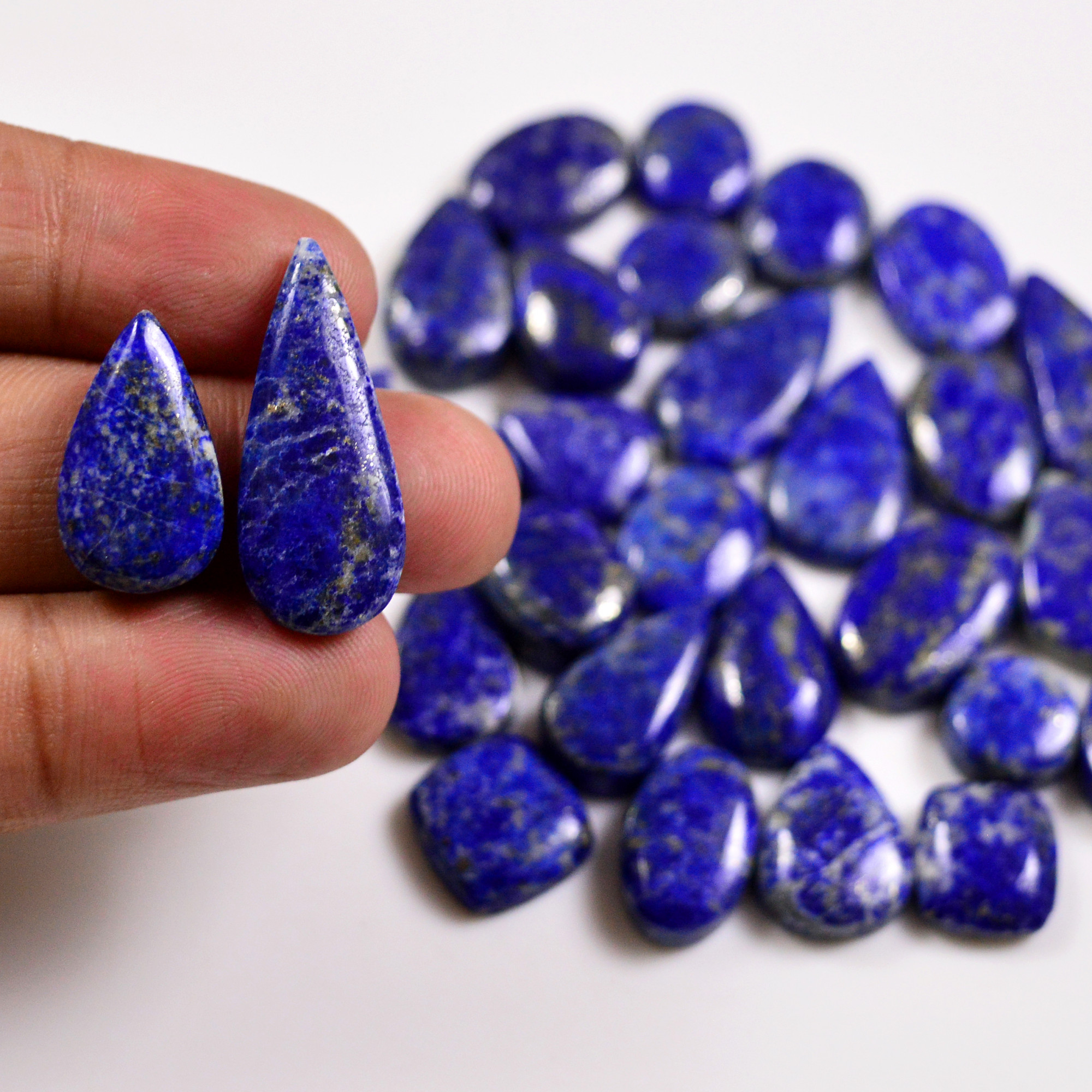 29 Pcs 298 Cts Natural Lapis Lazuli Cabochons Gemstone Lot for jewellery making27x11 11x11mm 19718
