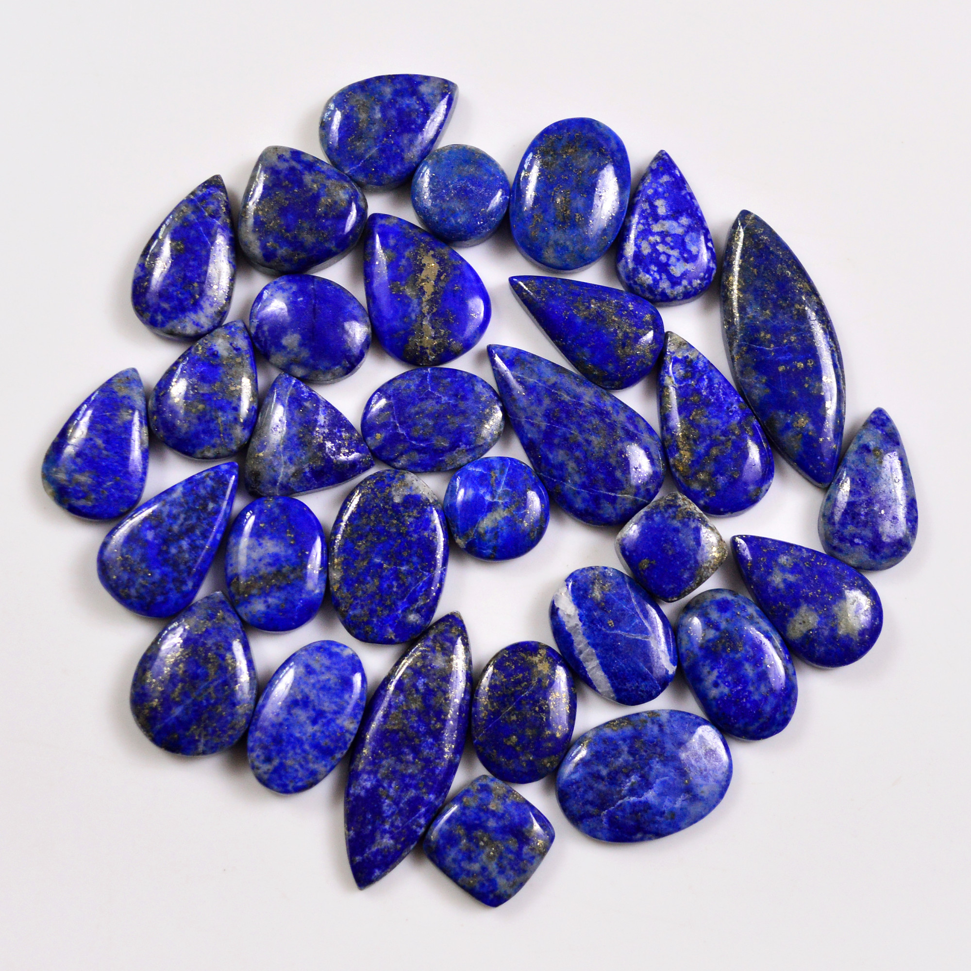 31 Pcs 322 Cts Natural Lapis Lazuli Cabochons Gemstone Lot for jewellery making31x11 11x11mm 19719