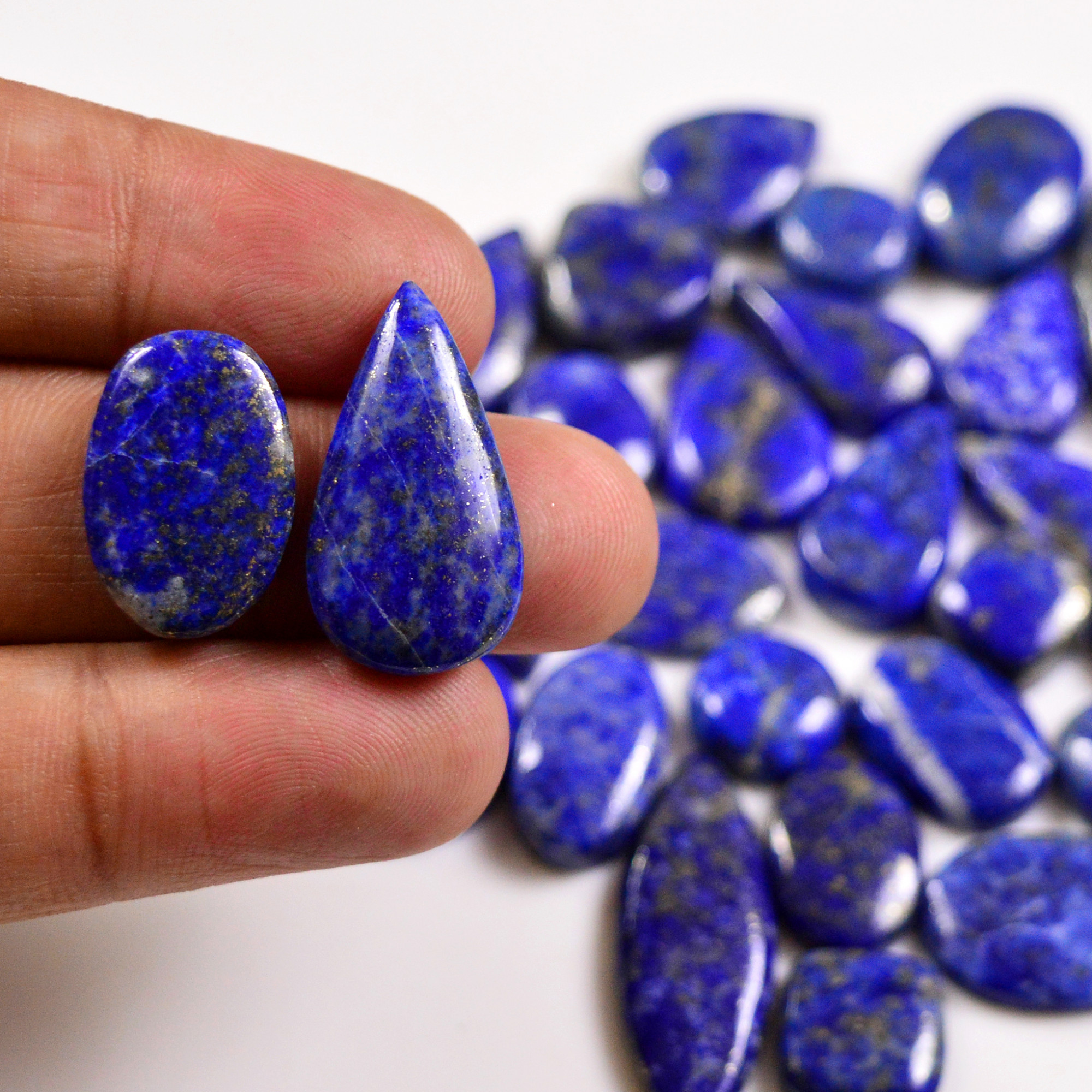 31 Pcs 322 Cts Natural Lapis Lazuli Cabochons Gemstone Lot for jewellery making31x11 11x11mm 19719